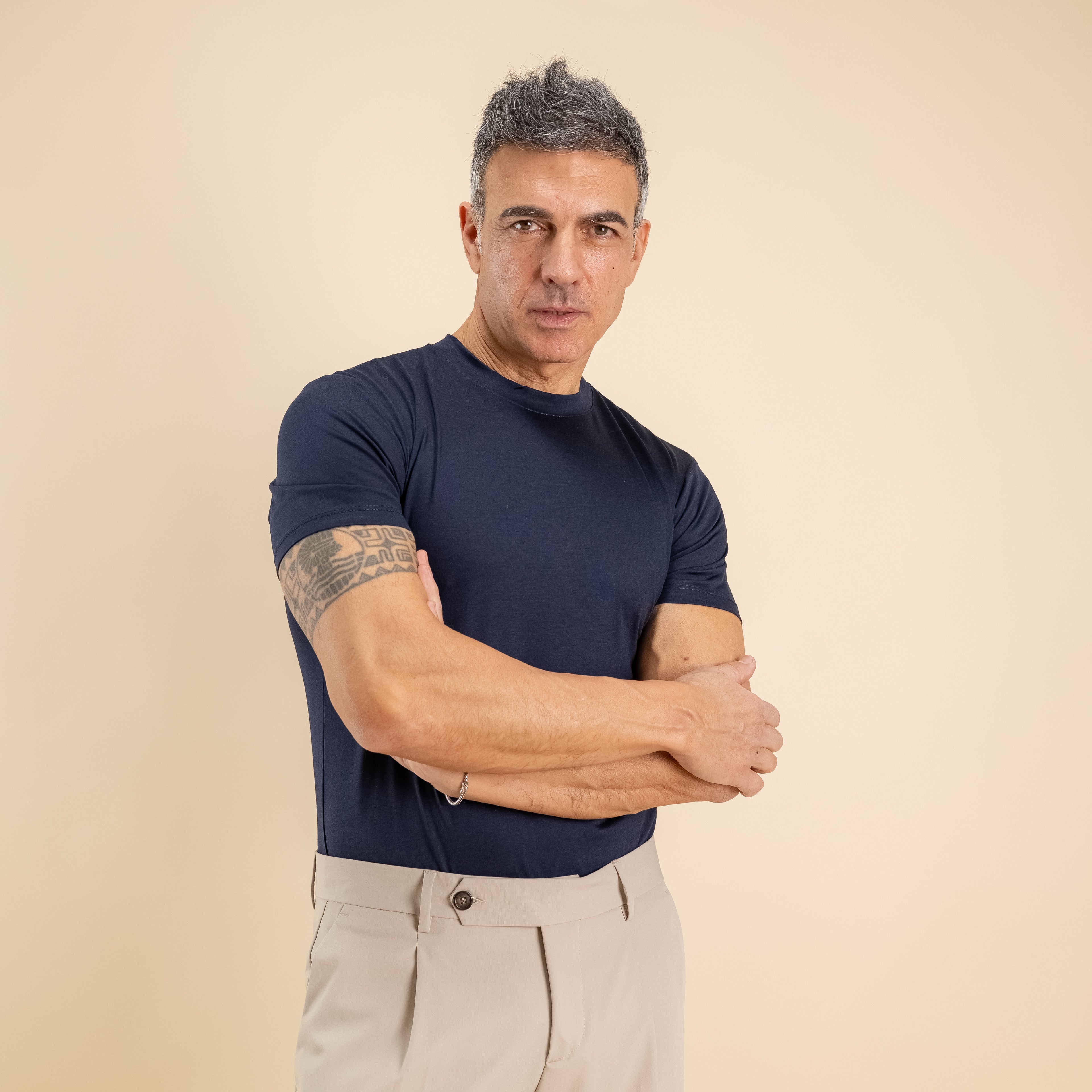 T-shirt cotone mercerizzato premium - Blu