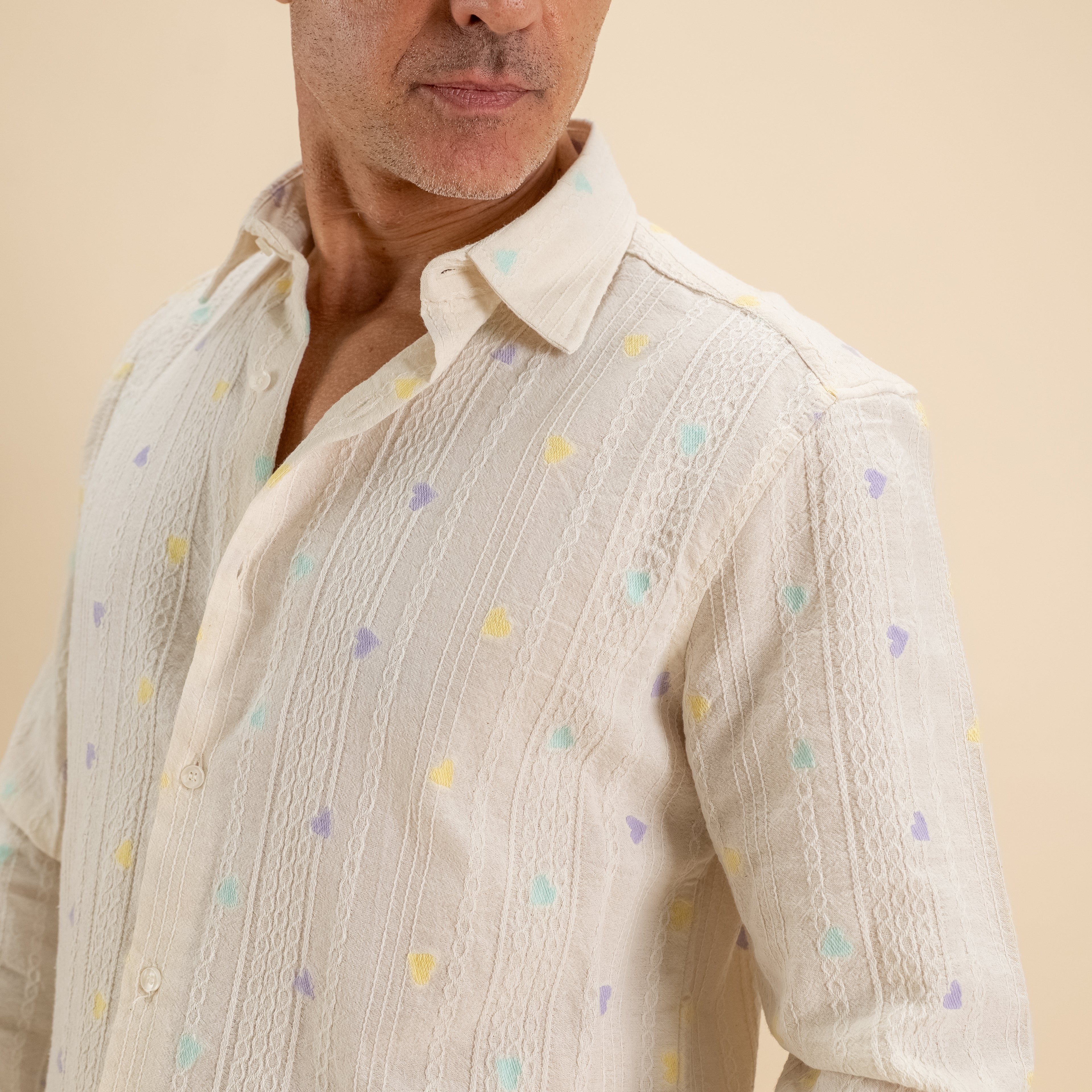 Camicia sartoriale ricamata a fantasia