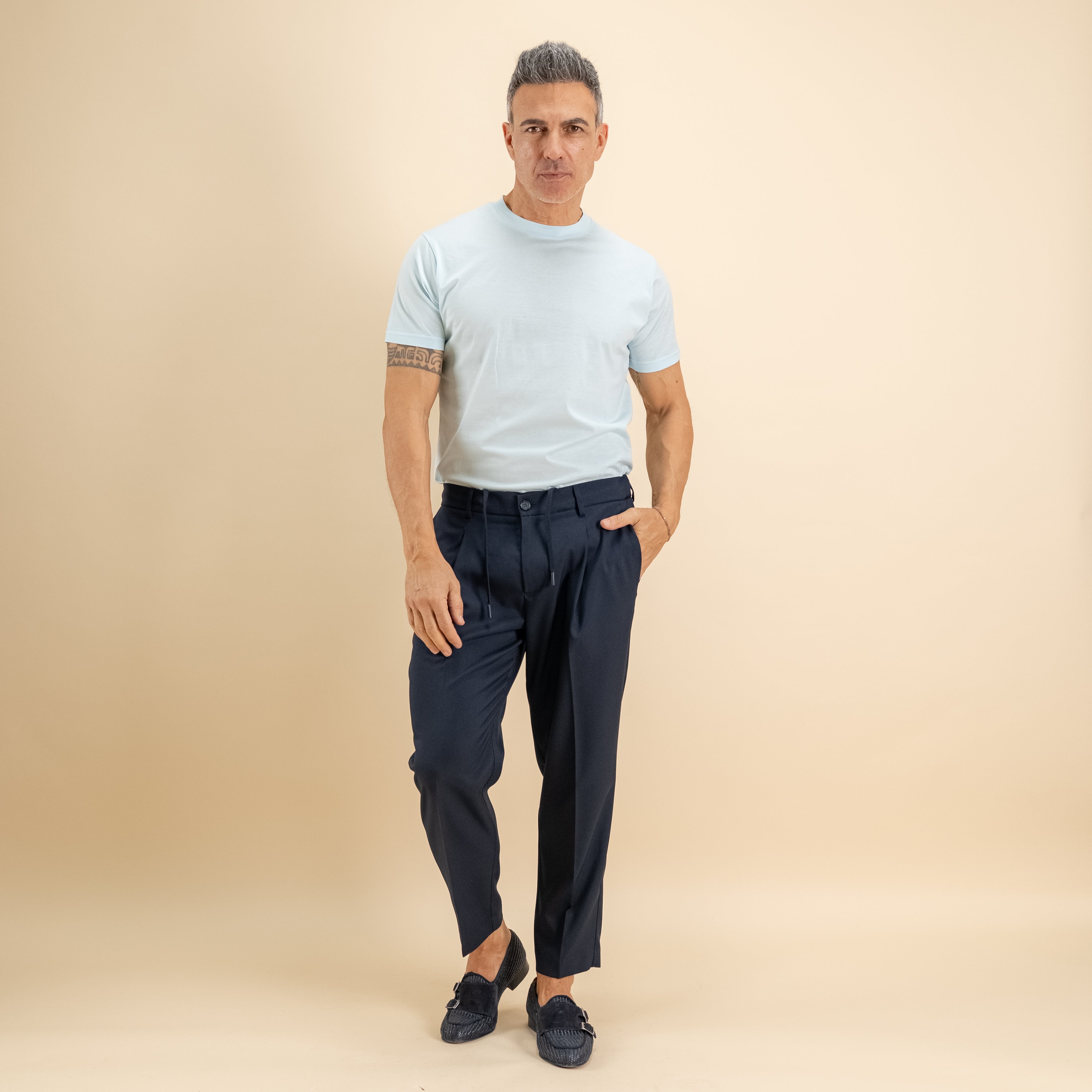 T-shirt in Filo di Scozia - Cielo