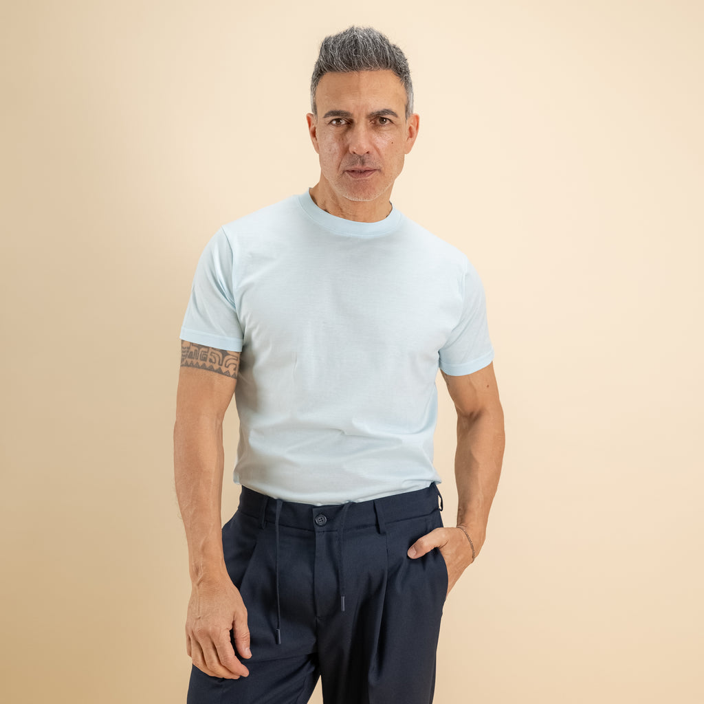 T-shirt in Filo di Scozia - Cielo