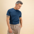 T-shirt in Filo di Scozia - Blu Navy