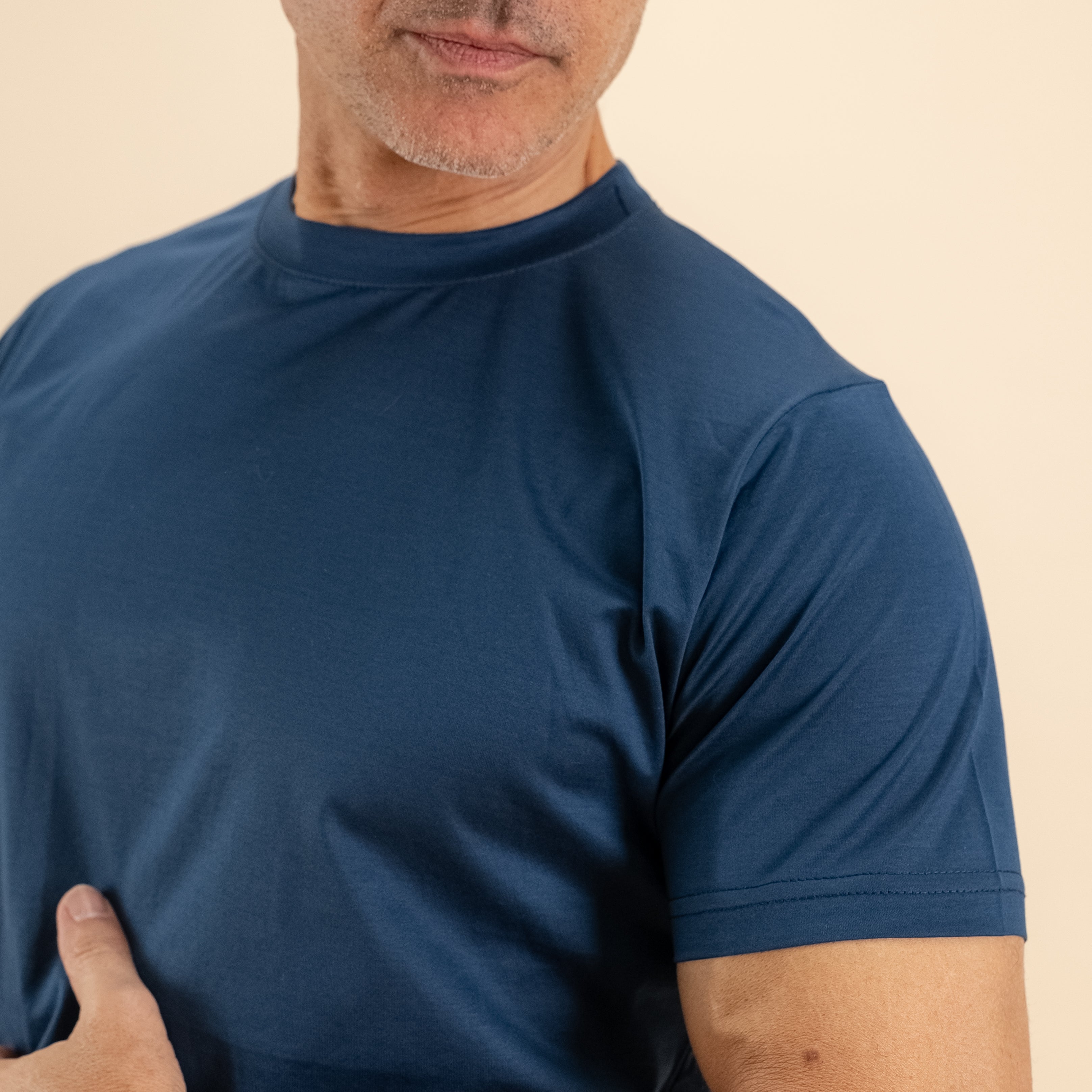 T-shirt in Filo di Scozia - Blu Navy