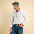 Camicia sartoriale in misto lino - Bianco