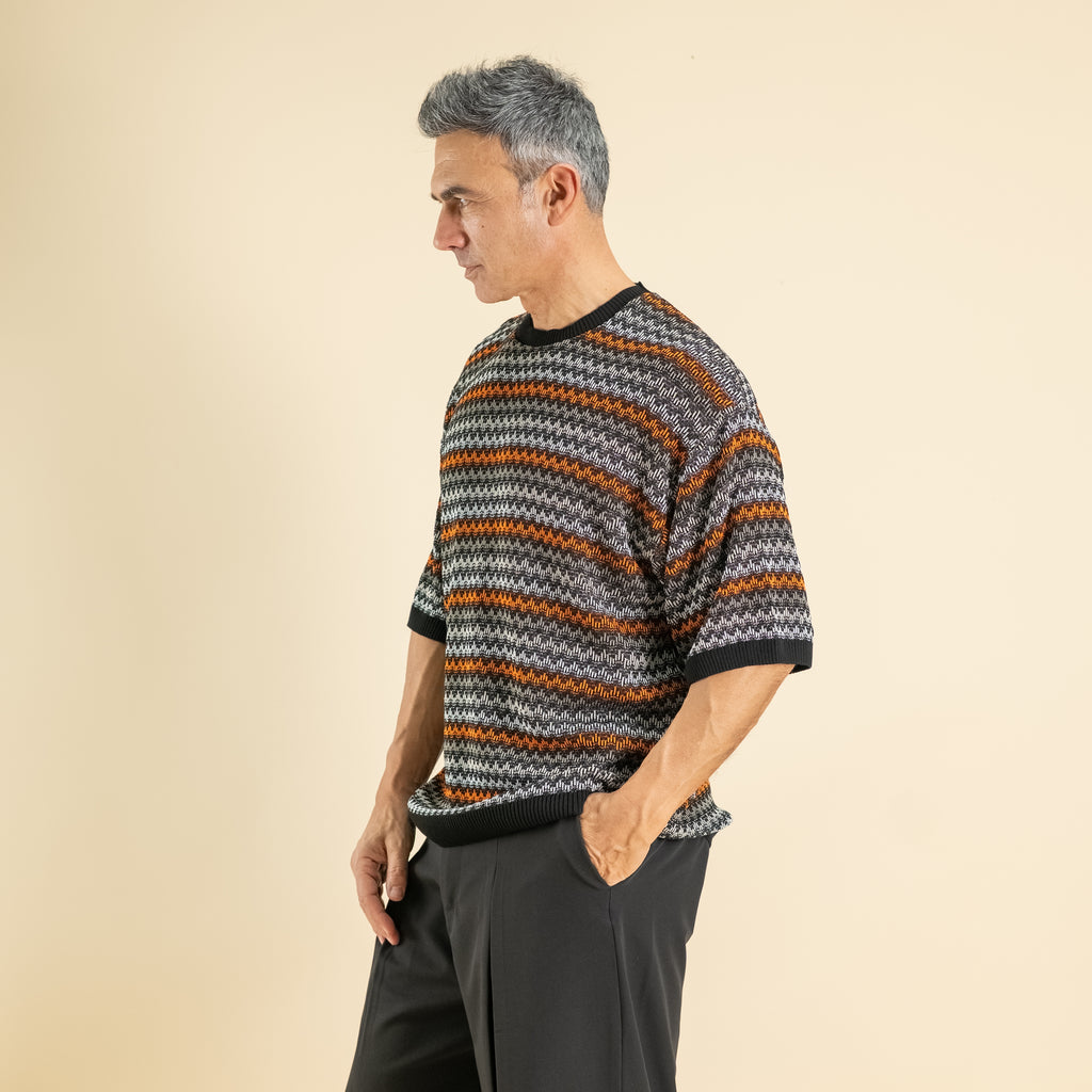 Hilo de punto con textura perforada - Negro