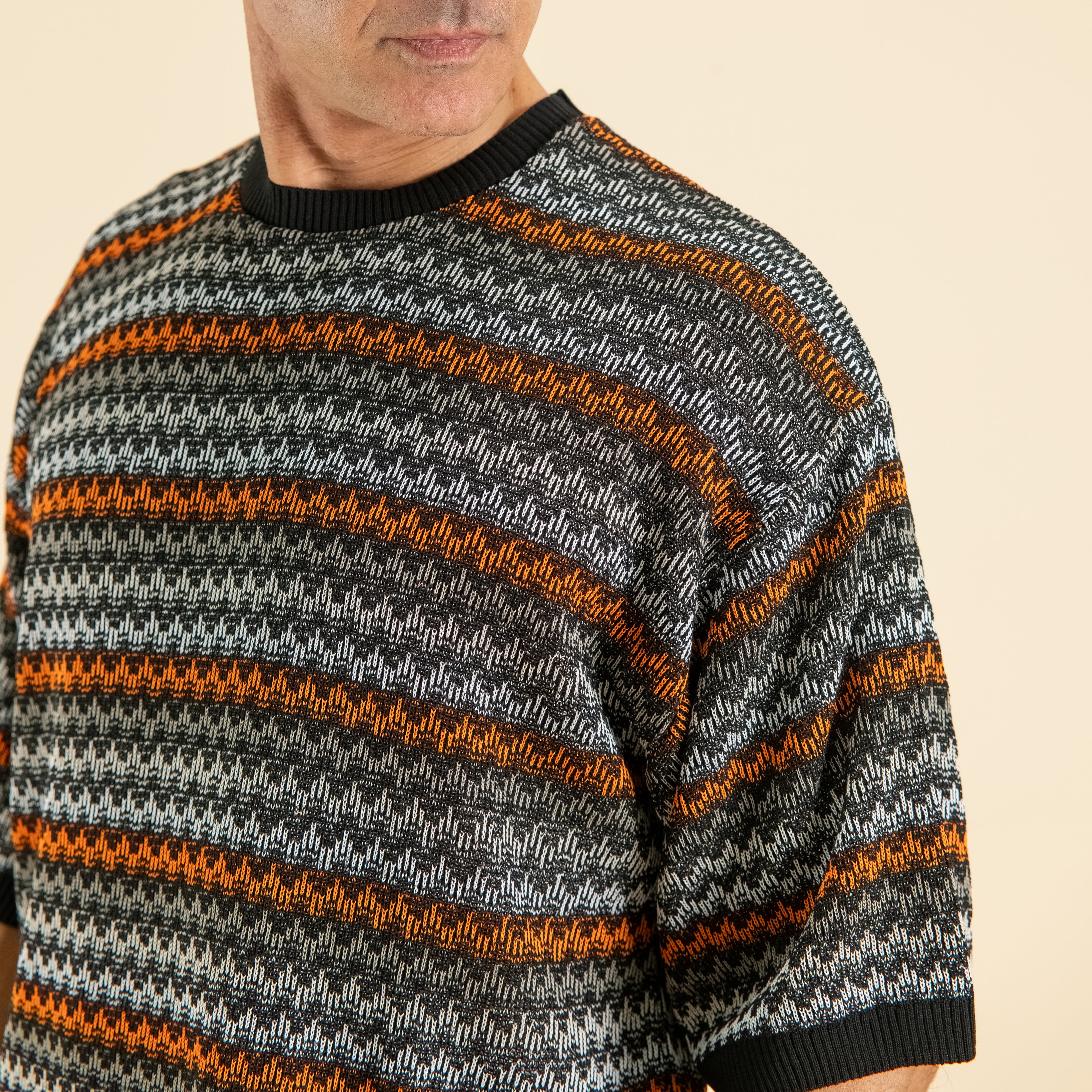 Hilo de punto con textura perforada - Negro