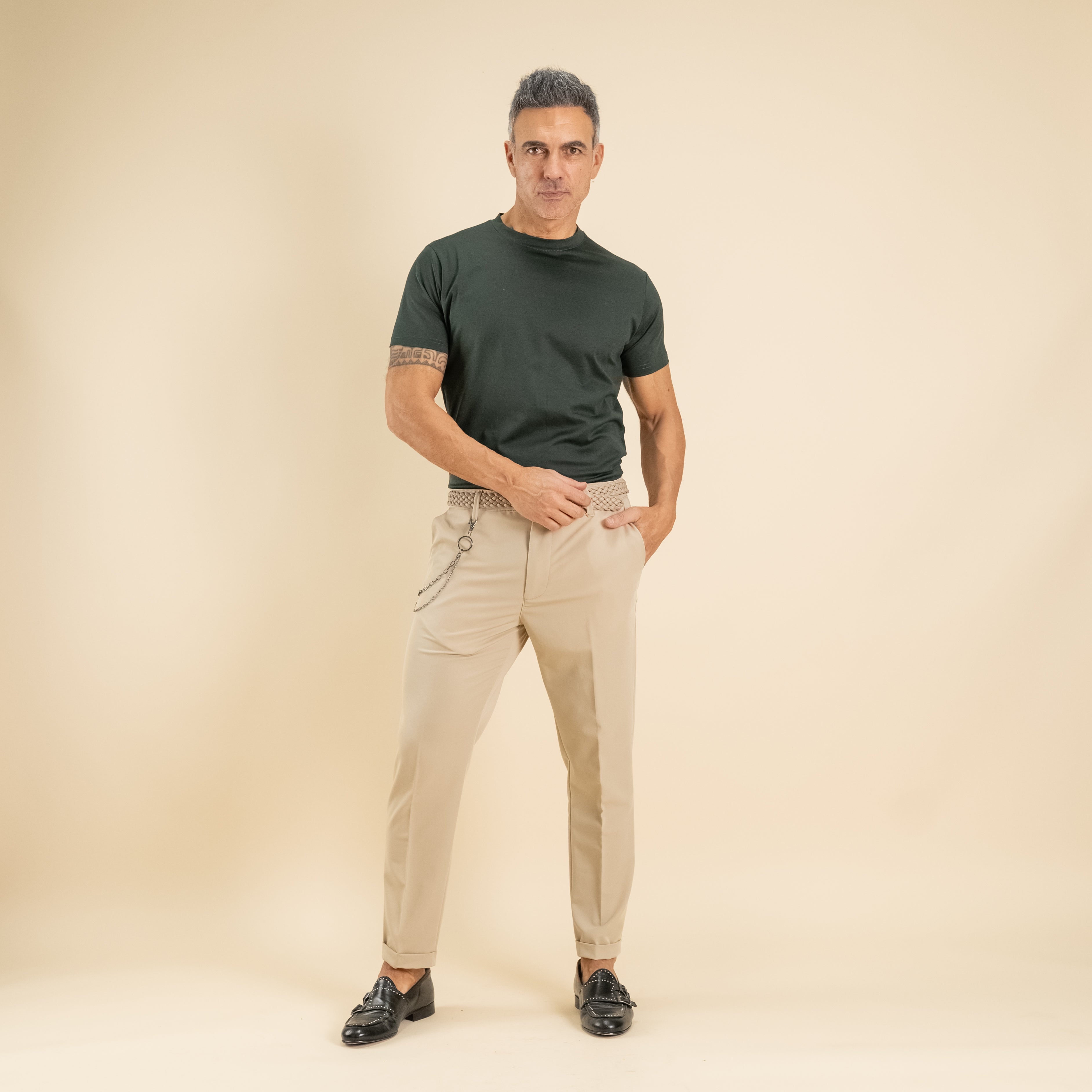 T-shirt in Filo di Scozia - Militare