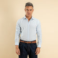 Camicia sartoriale in misto lino - Cielo