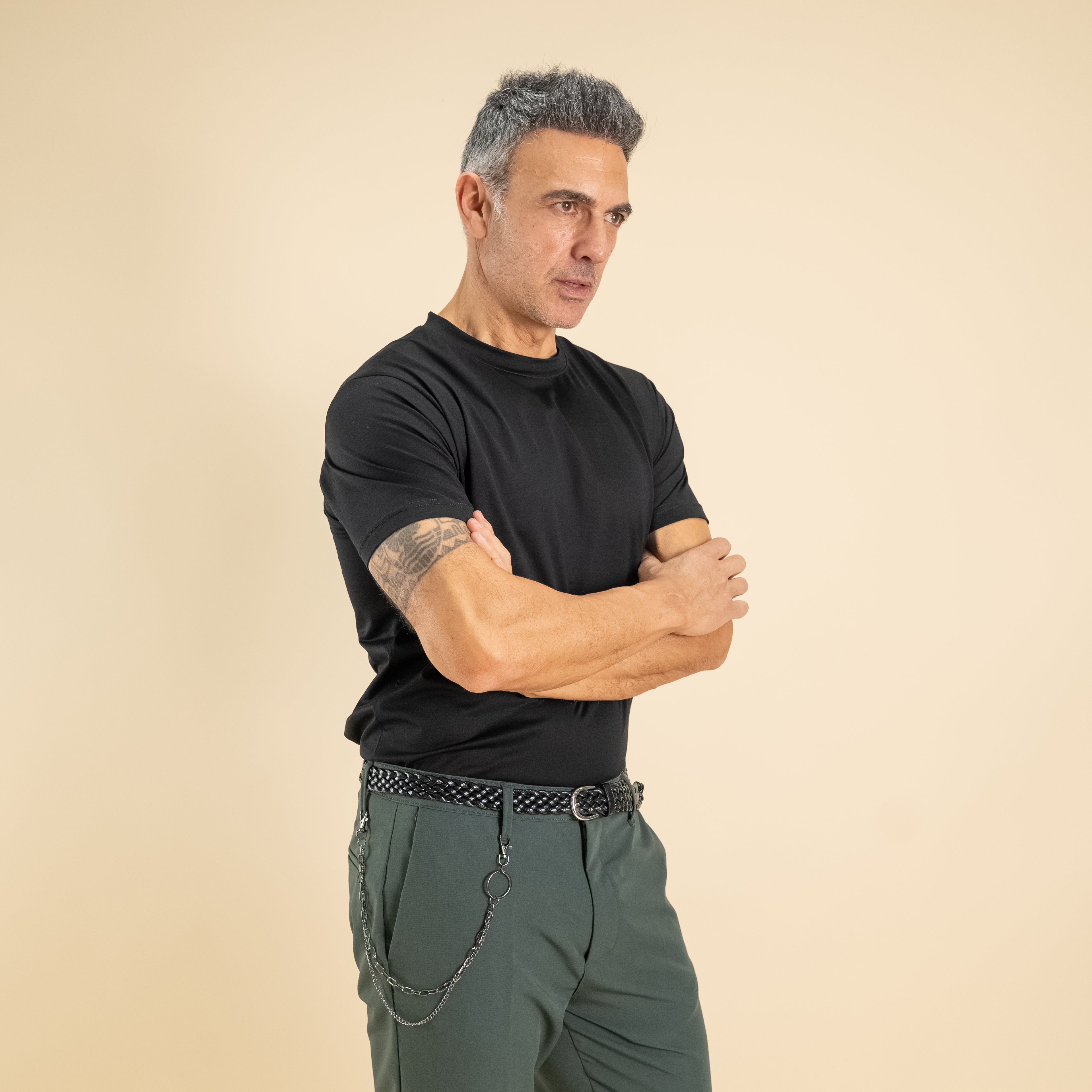 T-shirt in Filo di Scozia - Nero