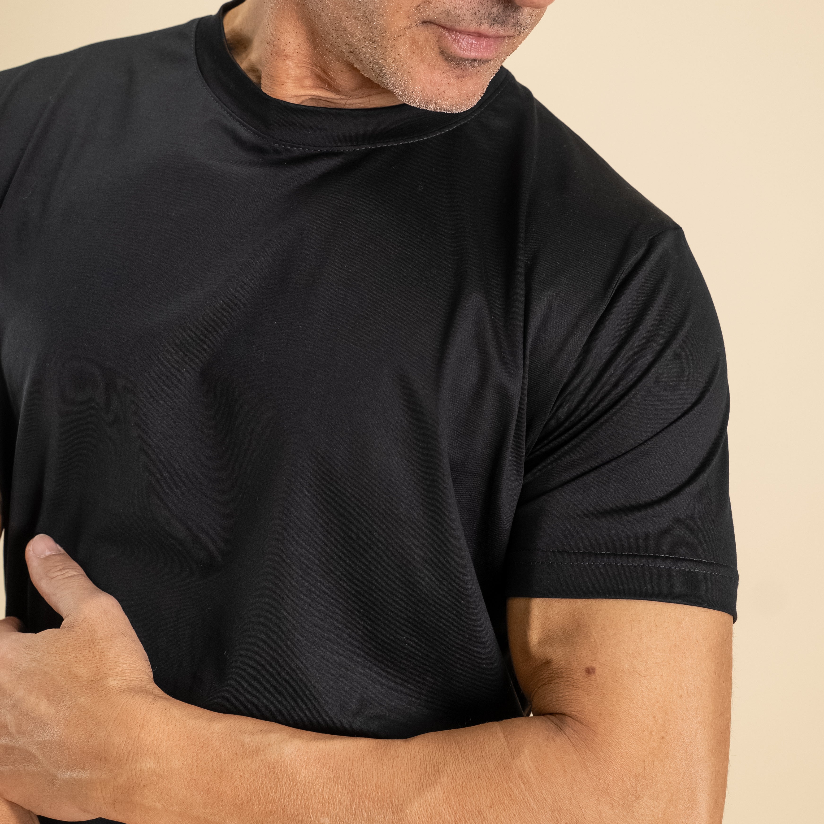 T-shirt in Filo di Scozia - Nero