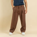 Pantalone palazzo con pinces lunga - Moro