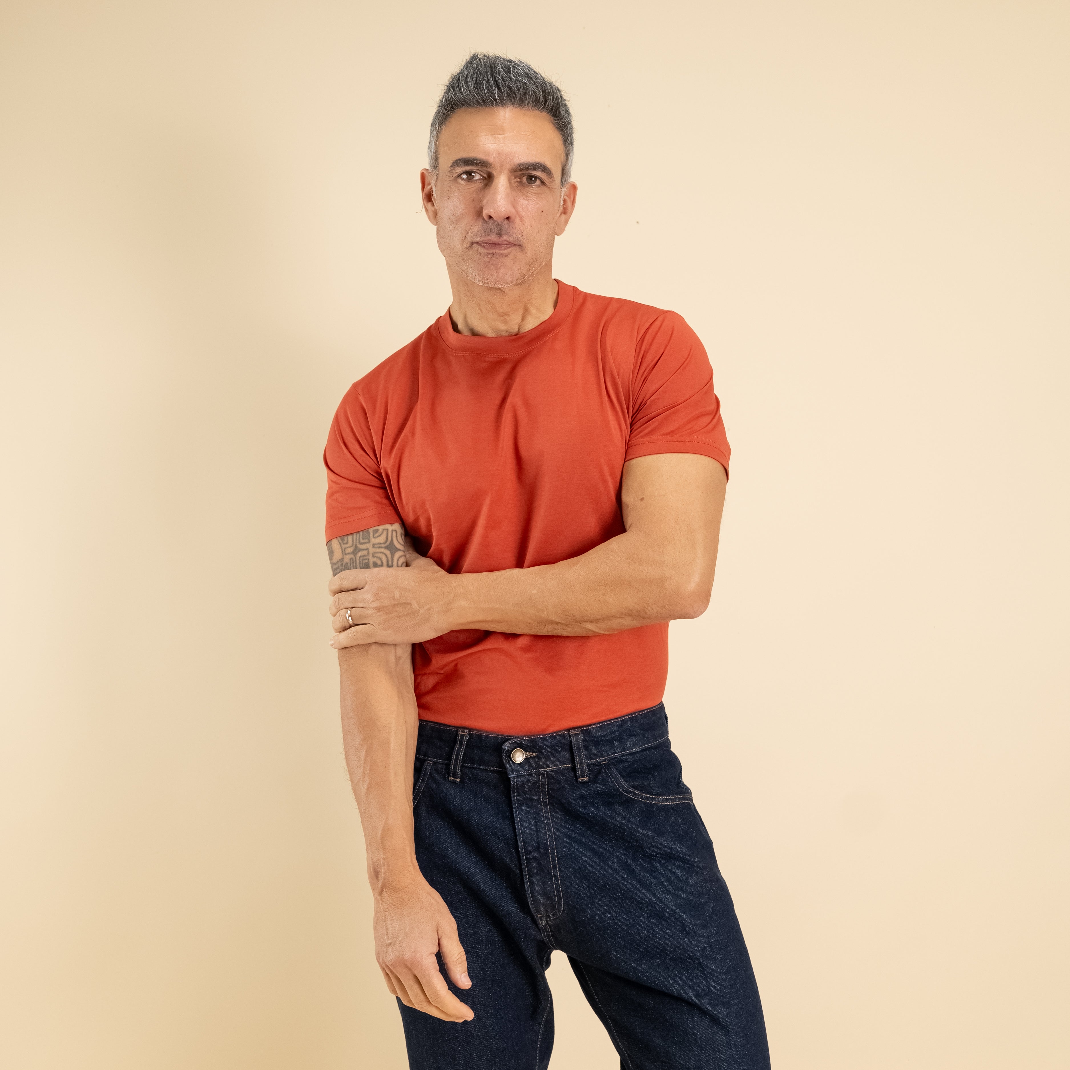 T-shirt in Filo di Scozia - Coccio