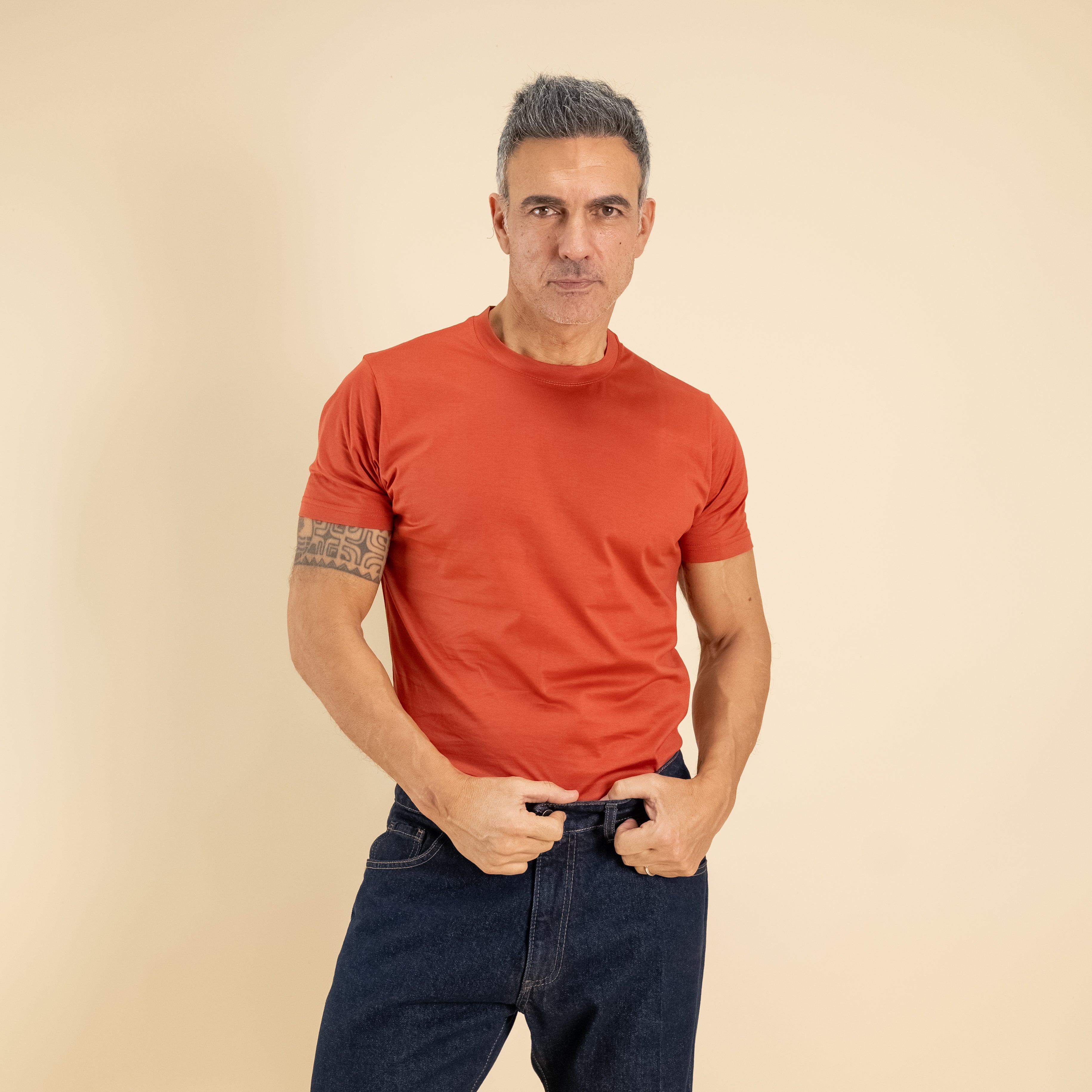 T-shirt in Filo di Scozia - Coccio