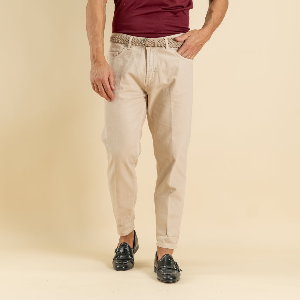 Vaqueros ajustados de color liso - Beige