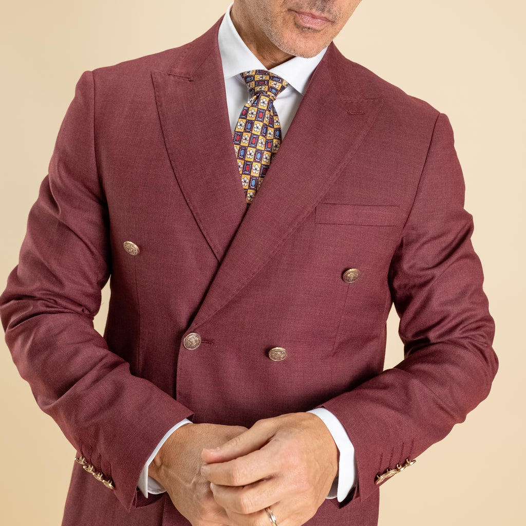 Abito doppio petto bottoni oro - Bordeaux