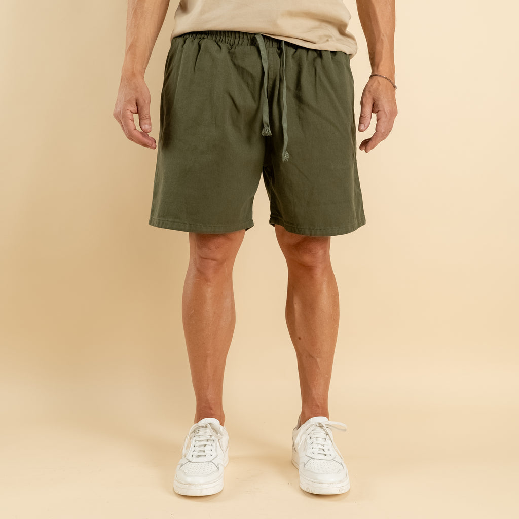 Bermuda vita elasticizzata - Verde