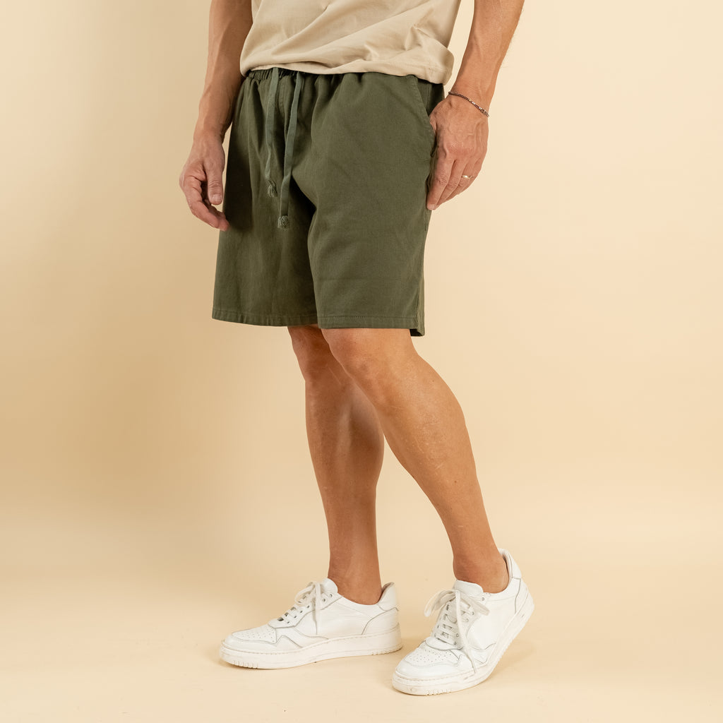Bermuda vita elasticizzata - Verde