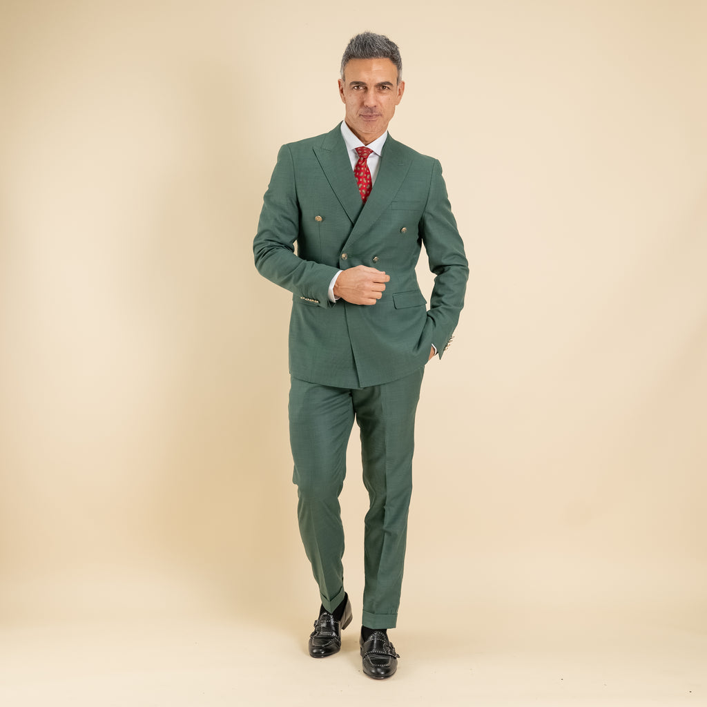 Abito doppio petto bottoni oro - Verde