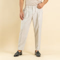 Pantalaccio sartoriale con pinces e molla sul retro - Beige