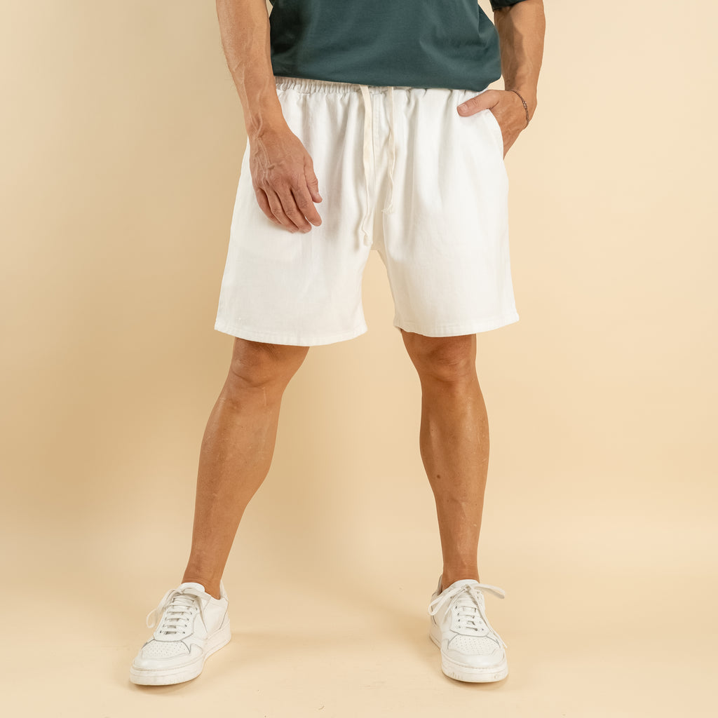 Bermuda vita elasticizzata - Bianco