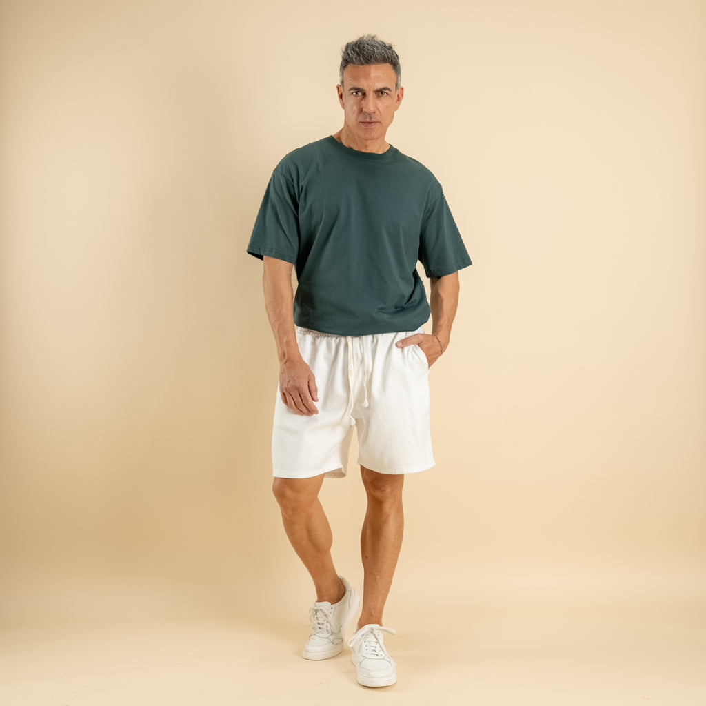 Bermuda vita elasticizzata - Bianco