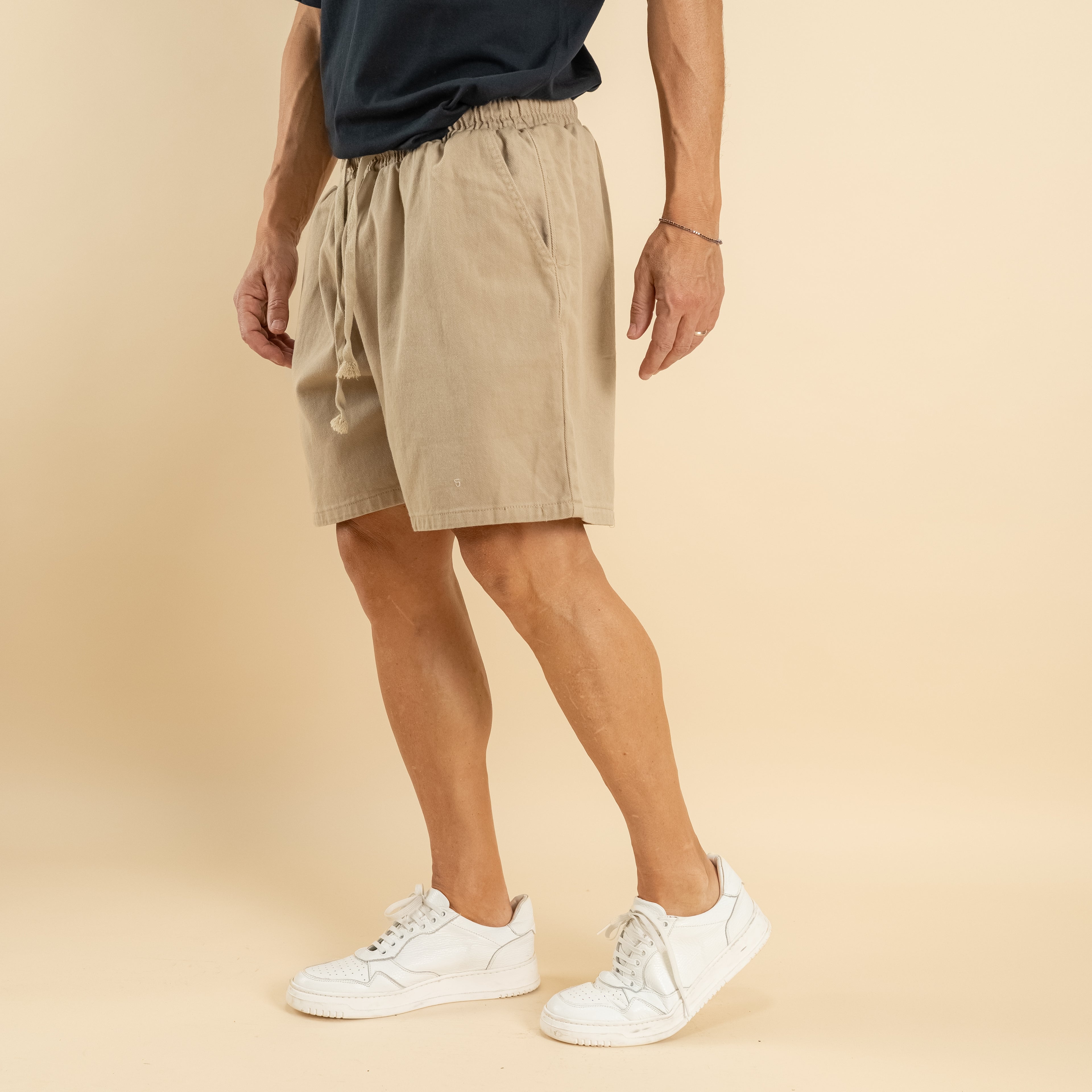 Bermuda vita elasticizzata - Beige
