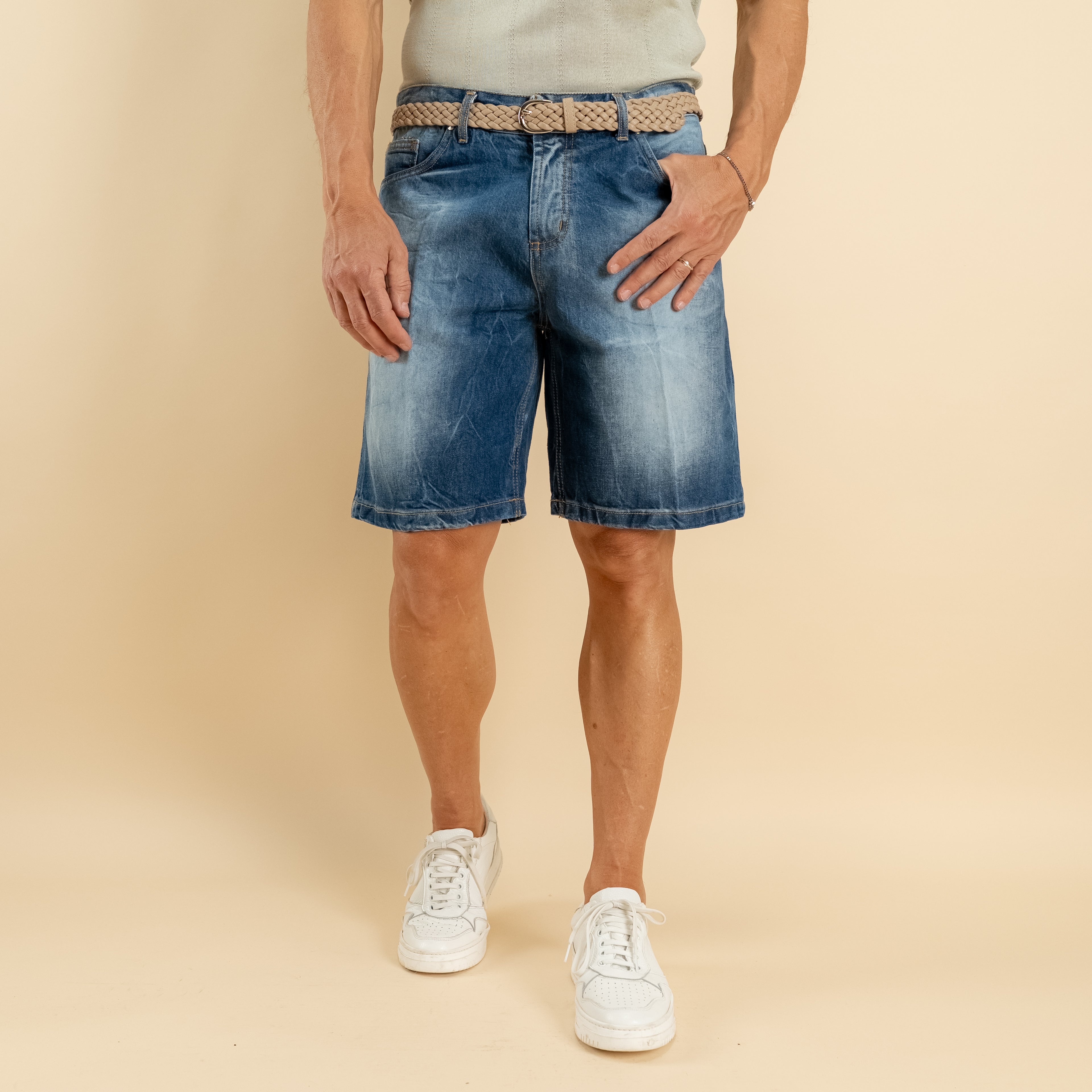 Bermuda jeans sfumato