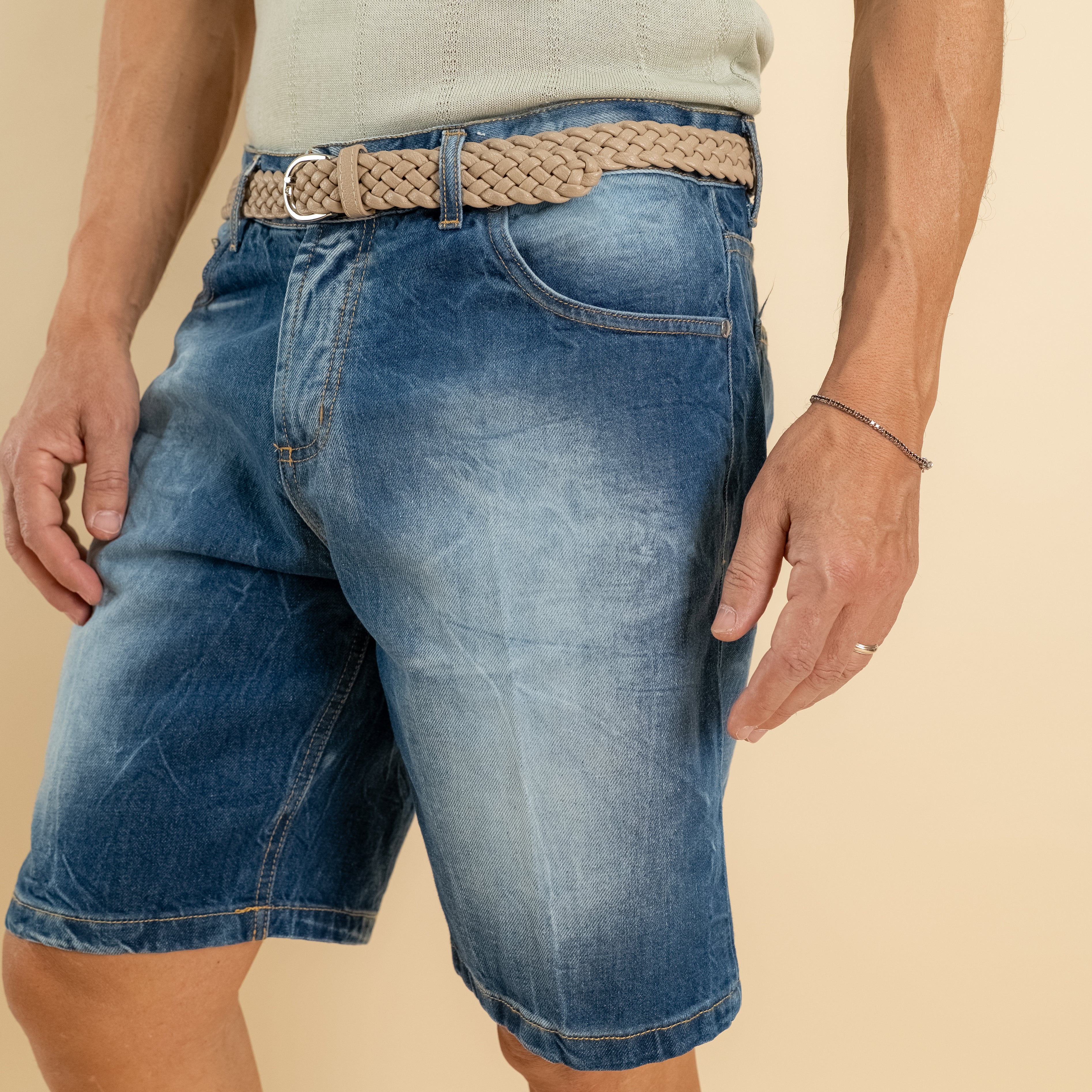 Bermuda jeans sfumato