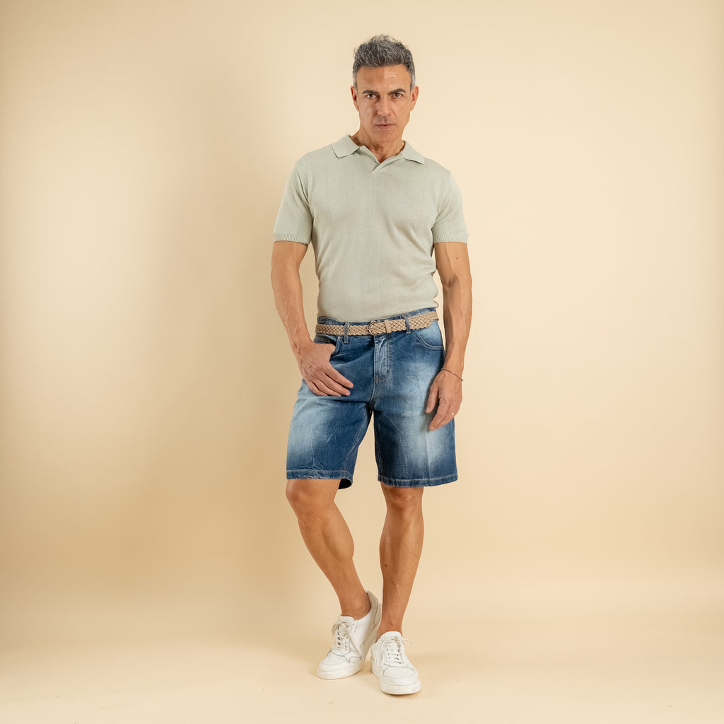 Bermuda jeans sfumato