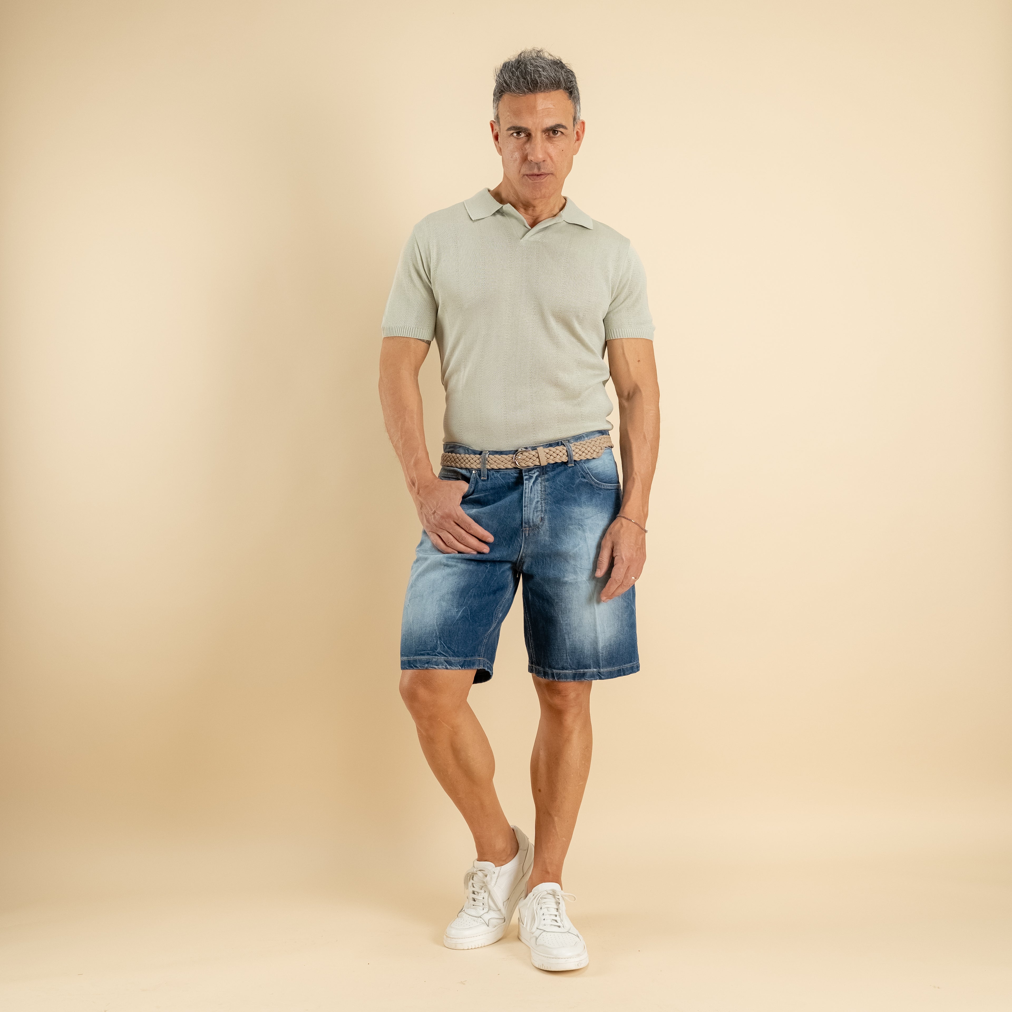 Bermuda jeans sfumato