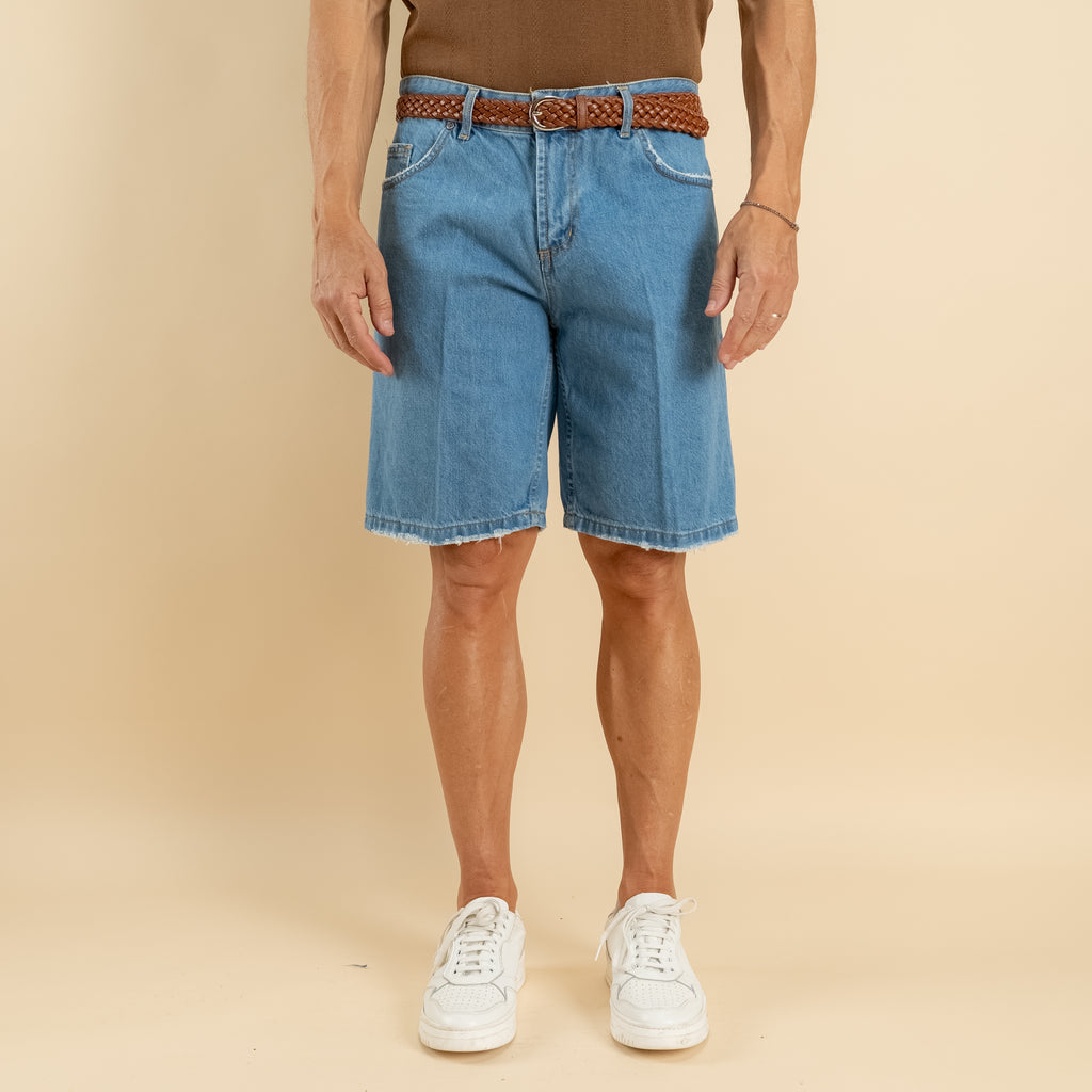 Bermuda jeans lavaggio chiaro