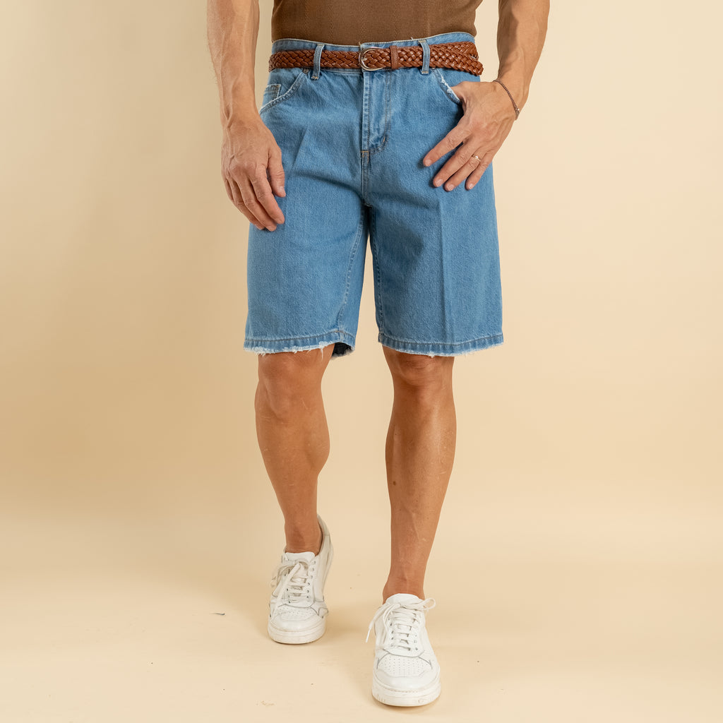 Bermuda jeans lavaggio chiaro