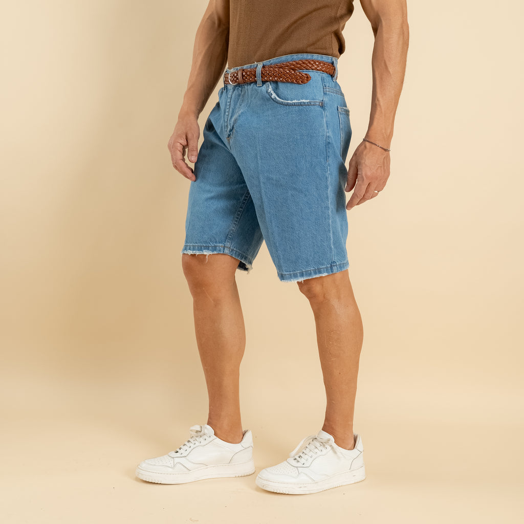 Bermuda jeans lavaggio chiaro