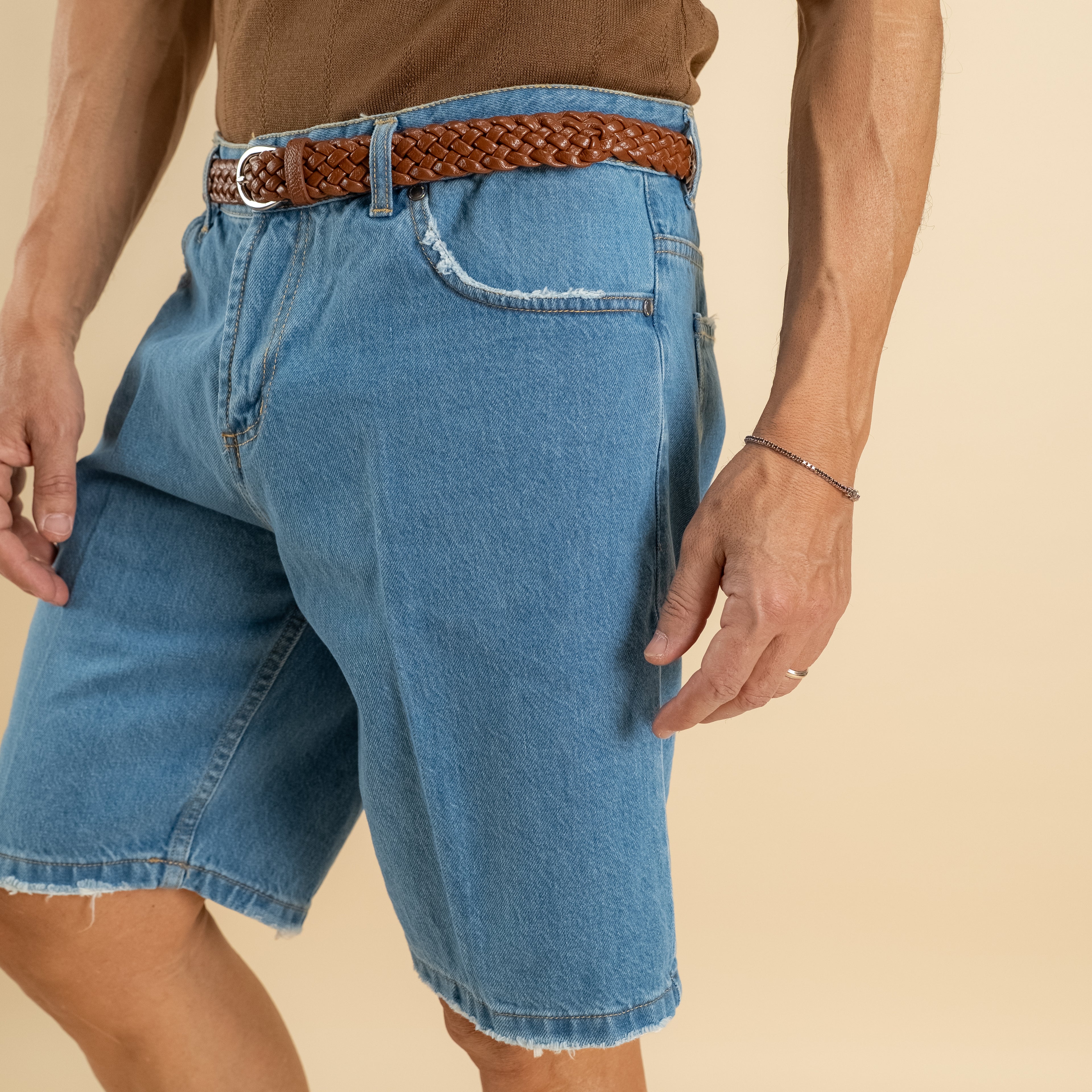 Bermuda jeans lavaggio chiaro