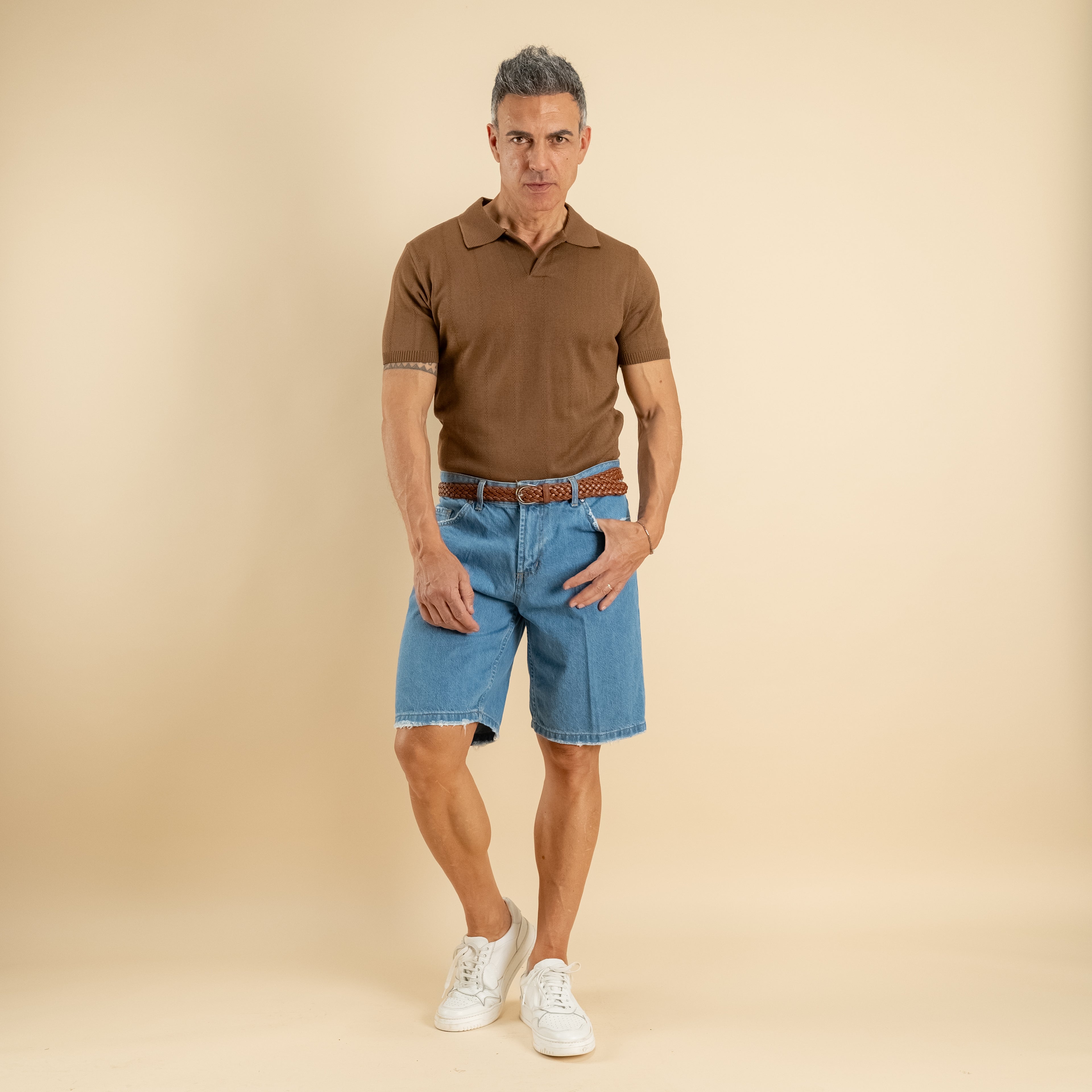 Bermuda jeans lavaggio chiaro