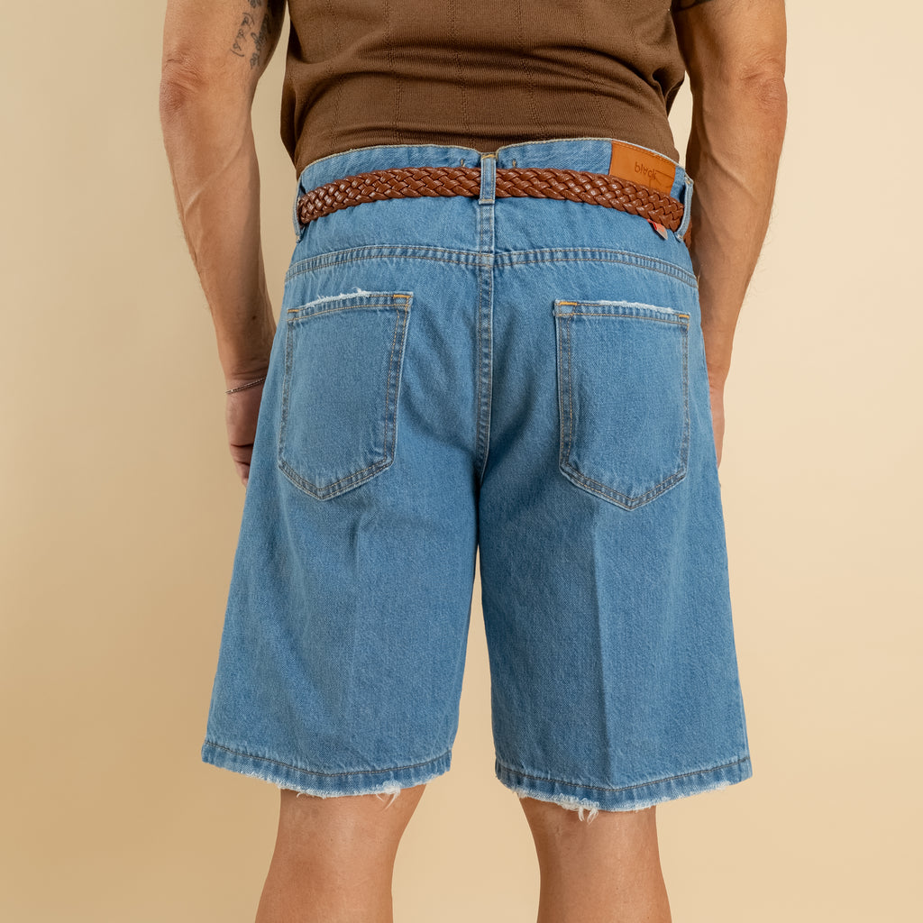 Bermuda jeans lavaggio chiaro