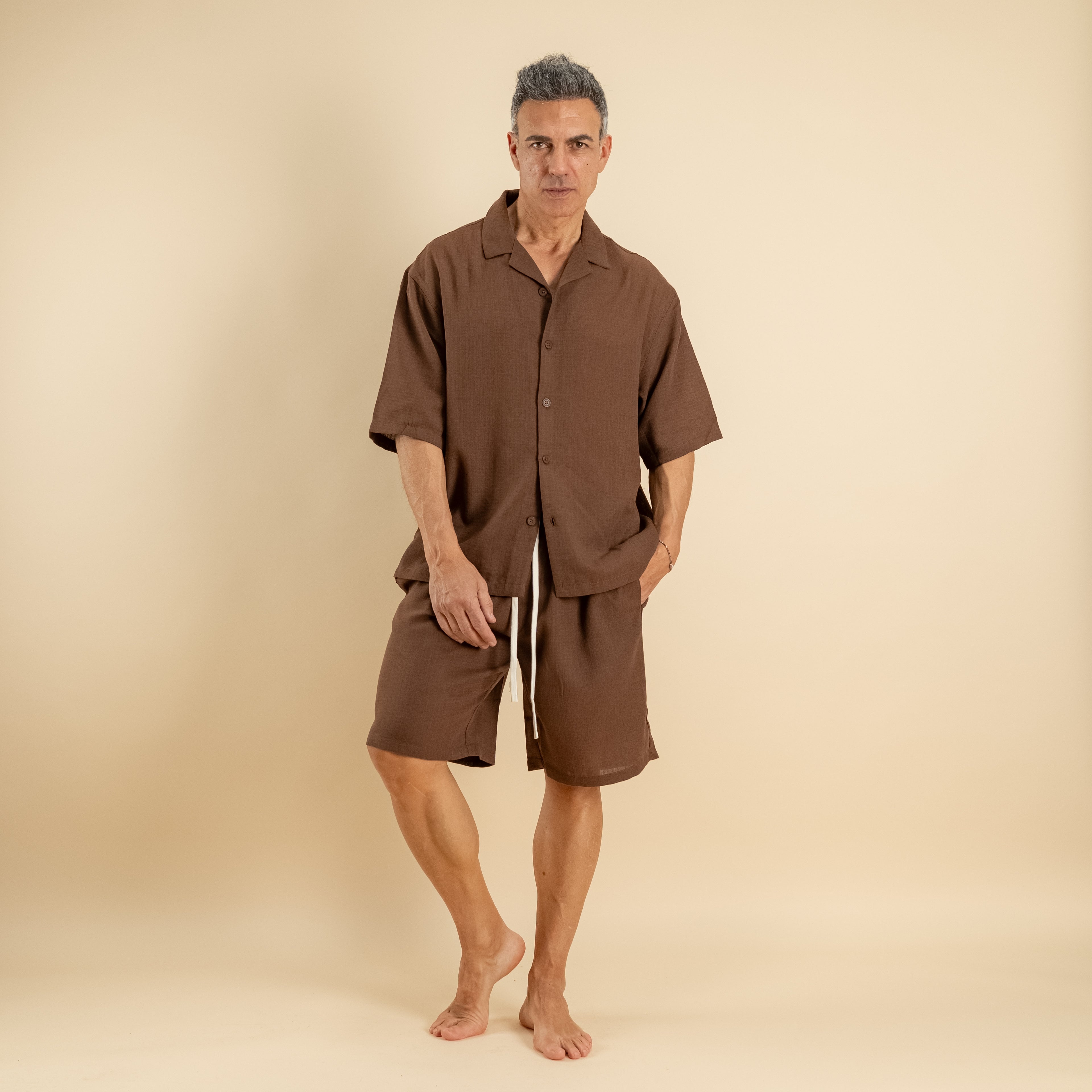 Coordinato con pantaloncino - Marrone