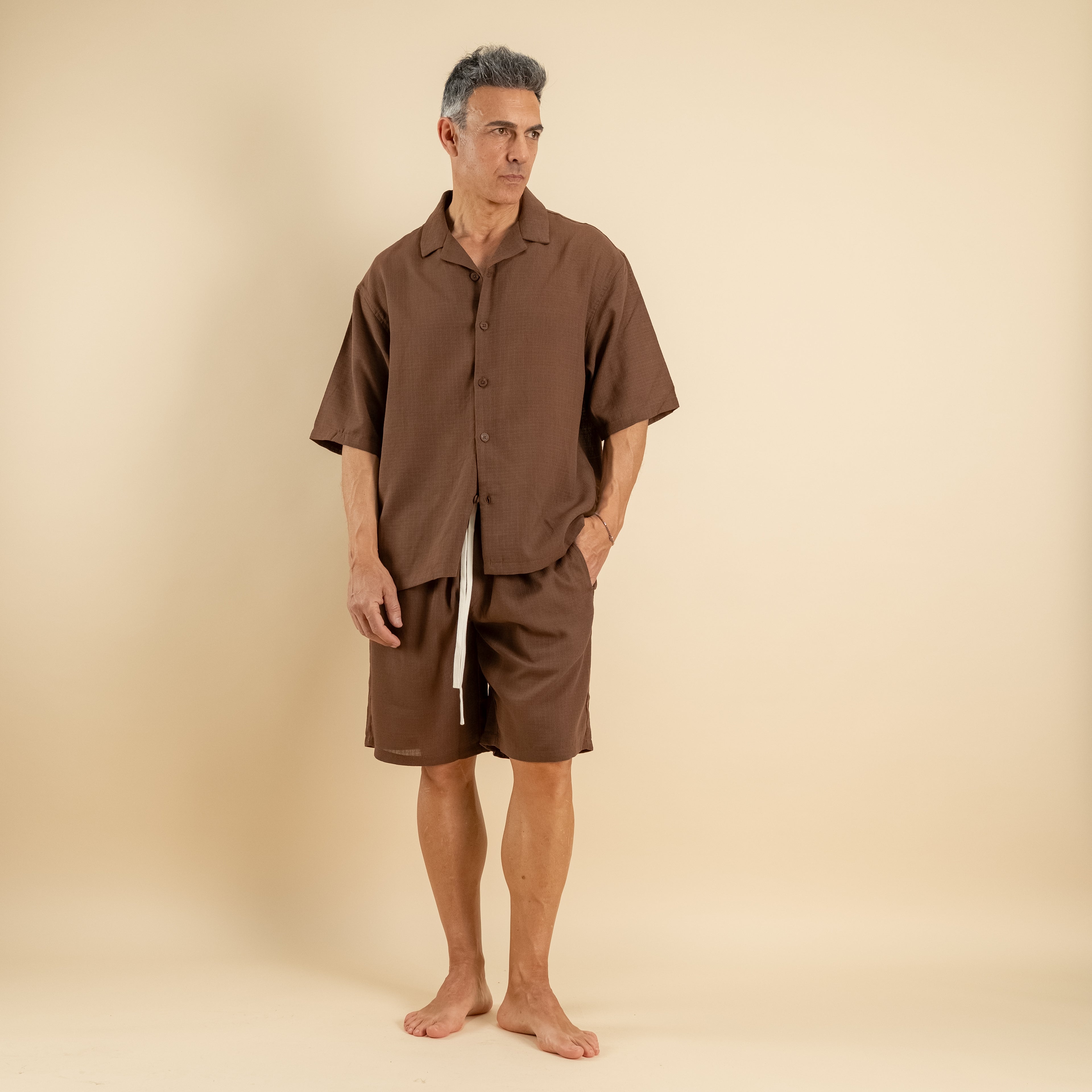 Coordinato con pantaloncino - Marrone
