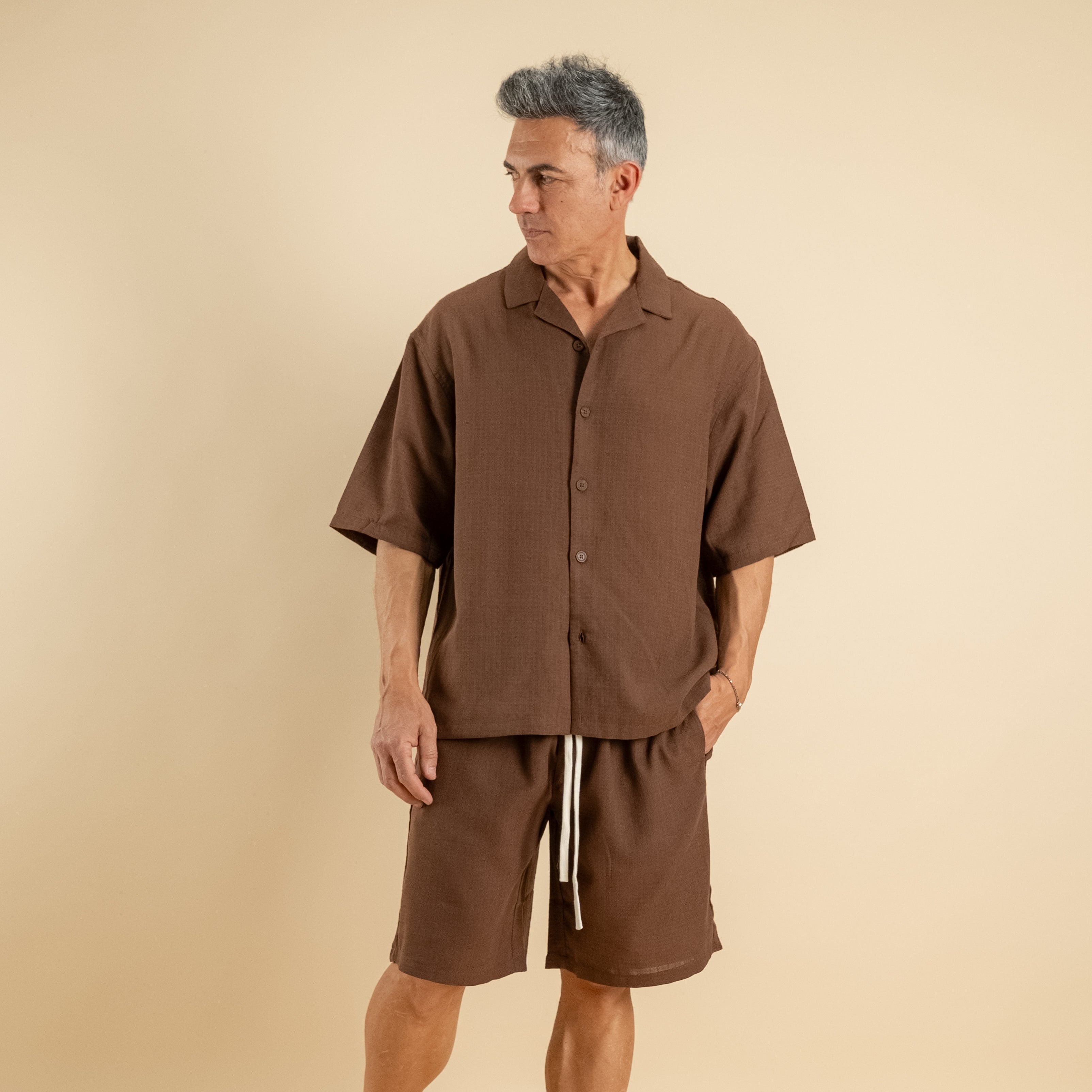 Coordinato con pantaloncino - Marrone