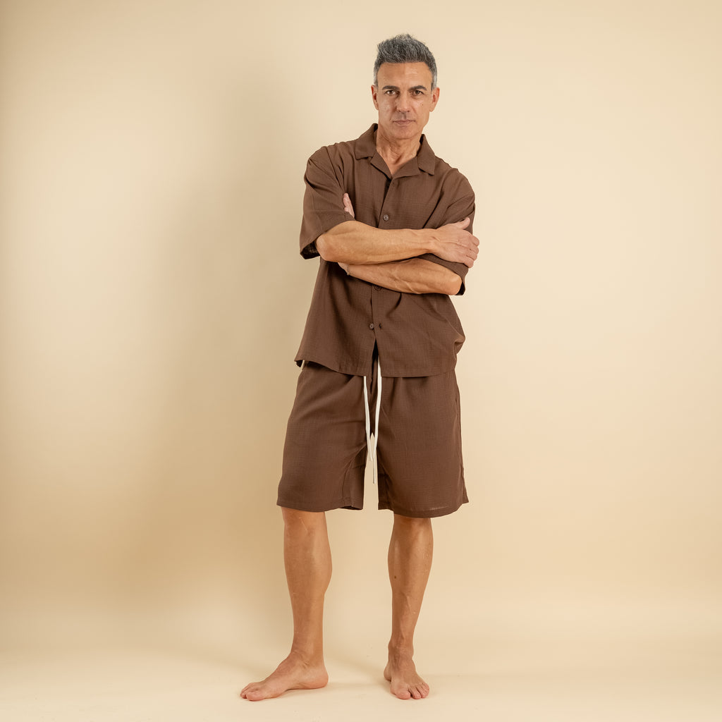 Coordinato con pantaloncino - Marrone
