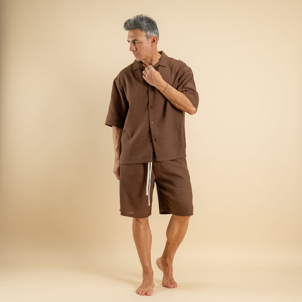 Coordinato con pantaloncino - Marrone