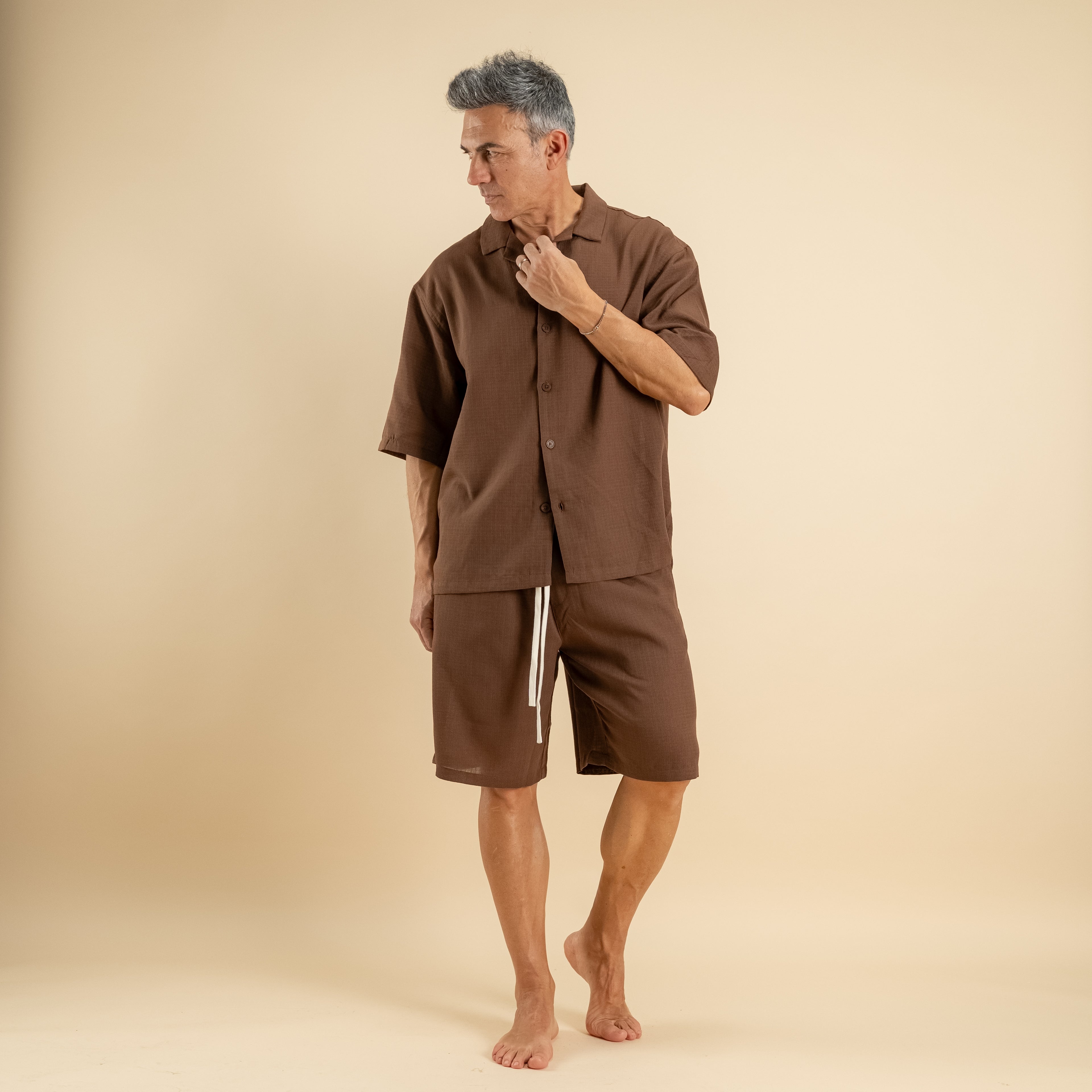 Coordinato con pantaloncino - Marrone