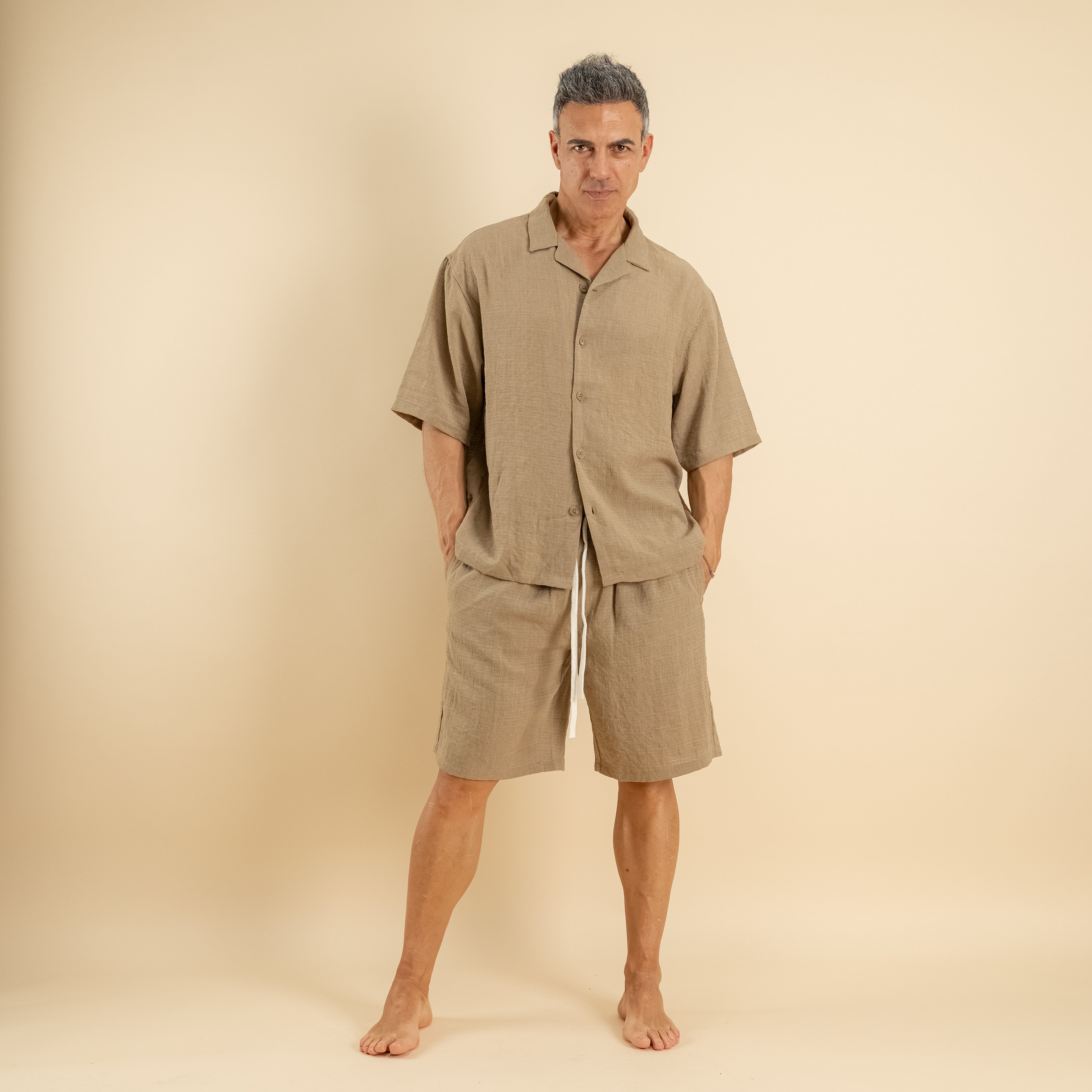 Coordinato con pantaloncino - Beige