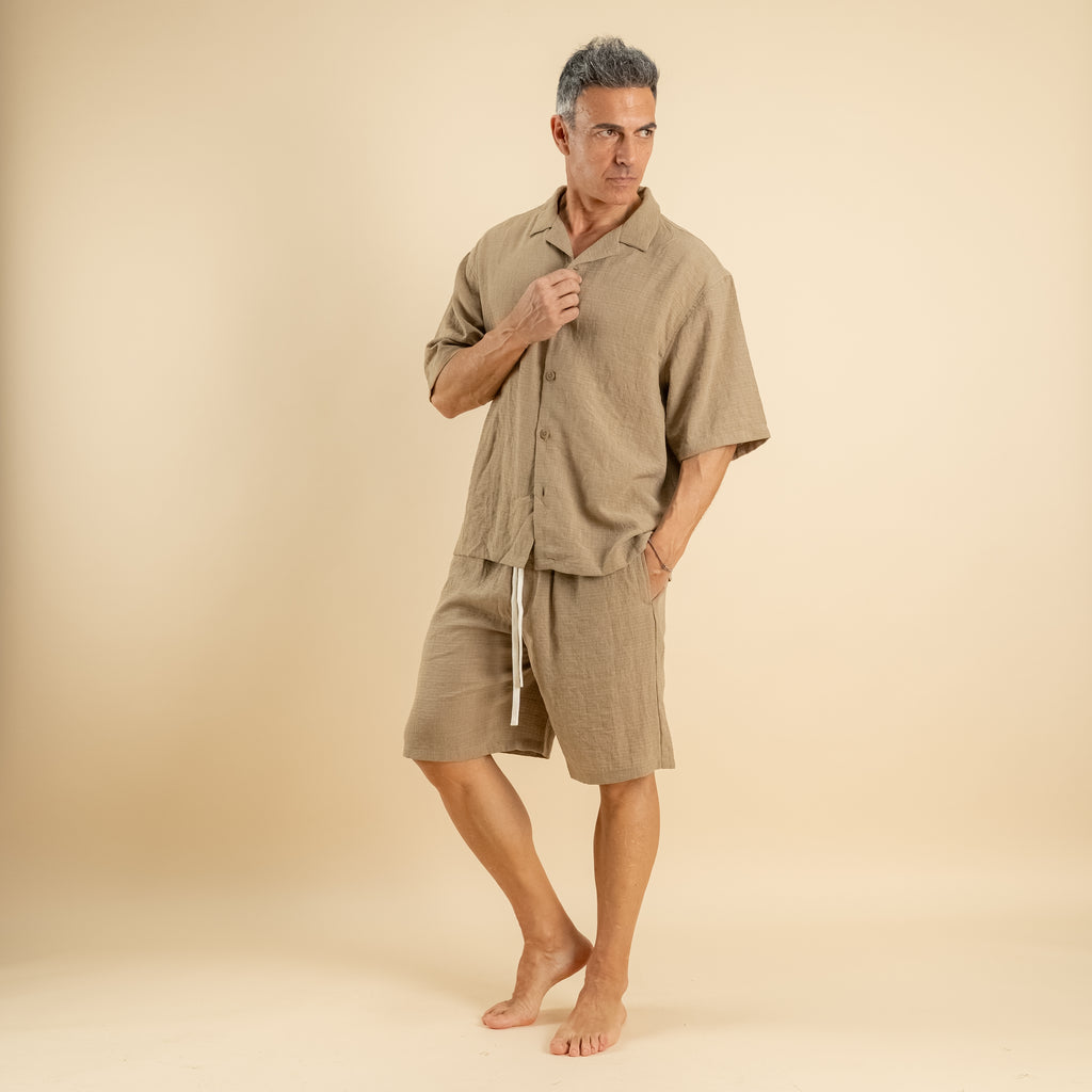Coordinato con pantaloncino - Beige