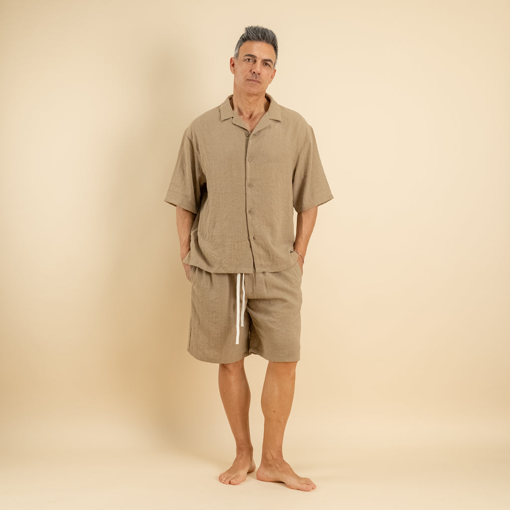 Coordinato con pantaloncino - Beige