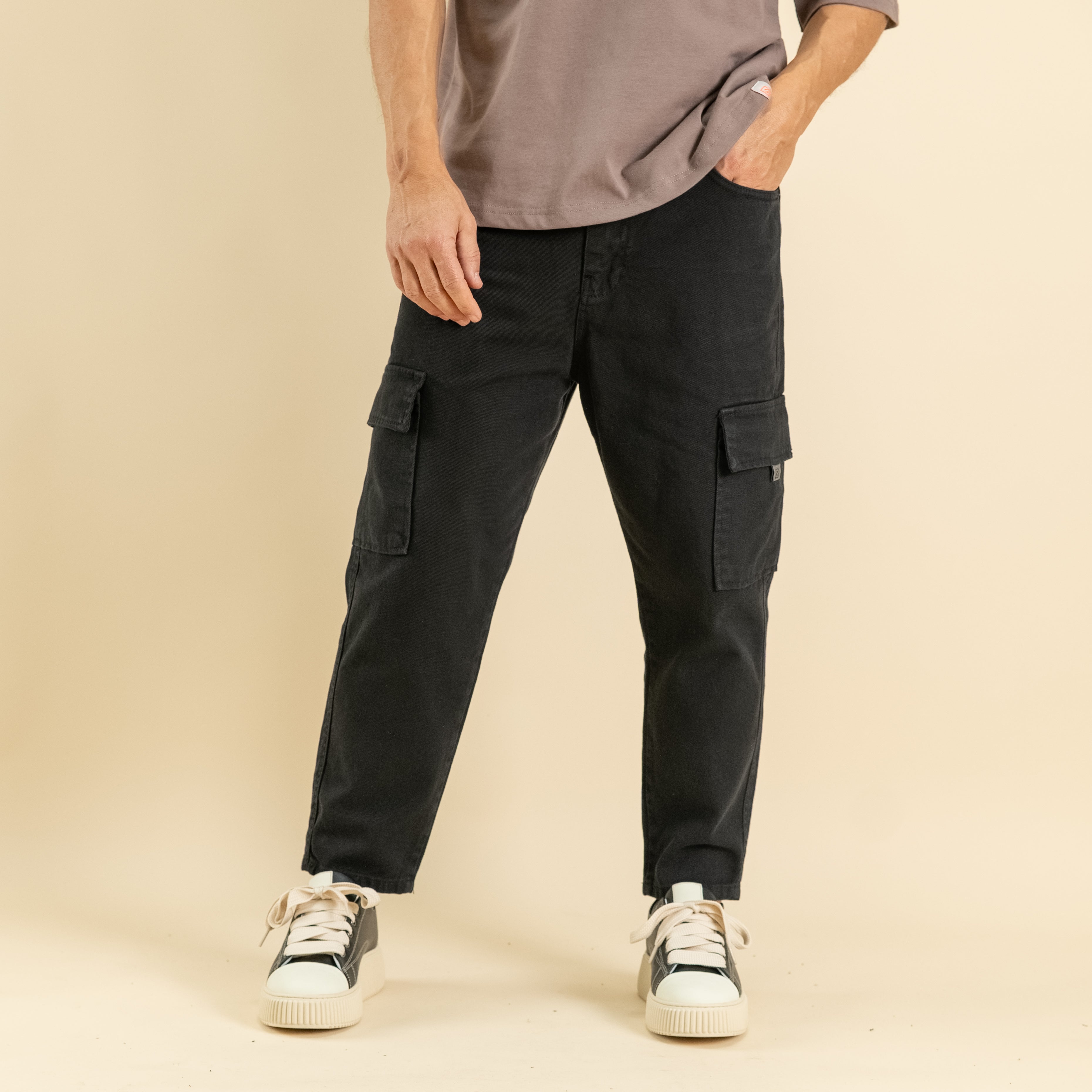 Jeans sartoriale cargo - Nero