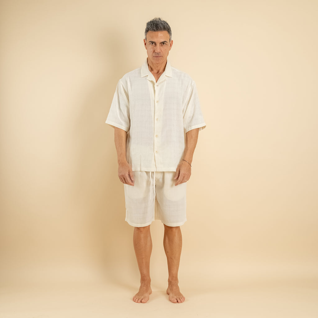 Coordinato con pantaloncino - Crema