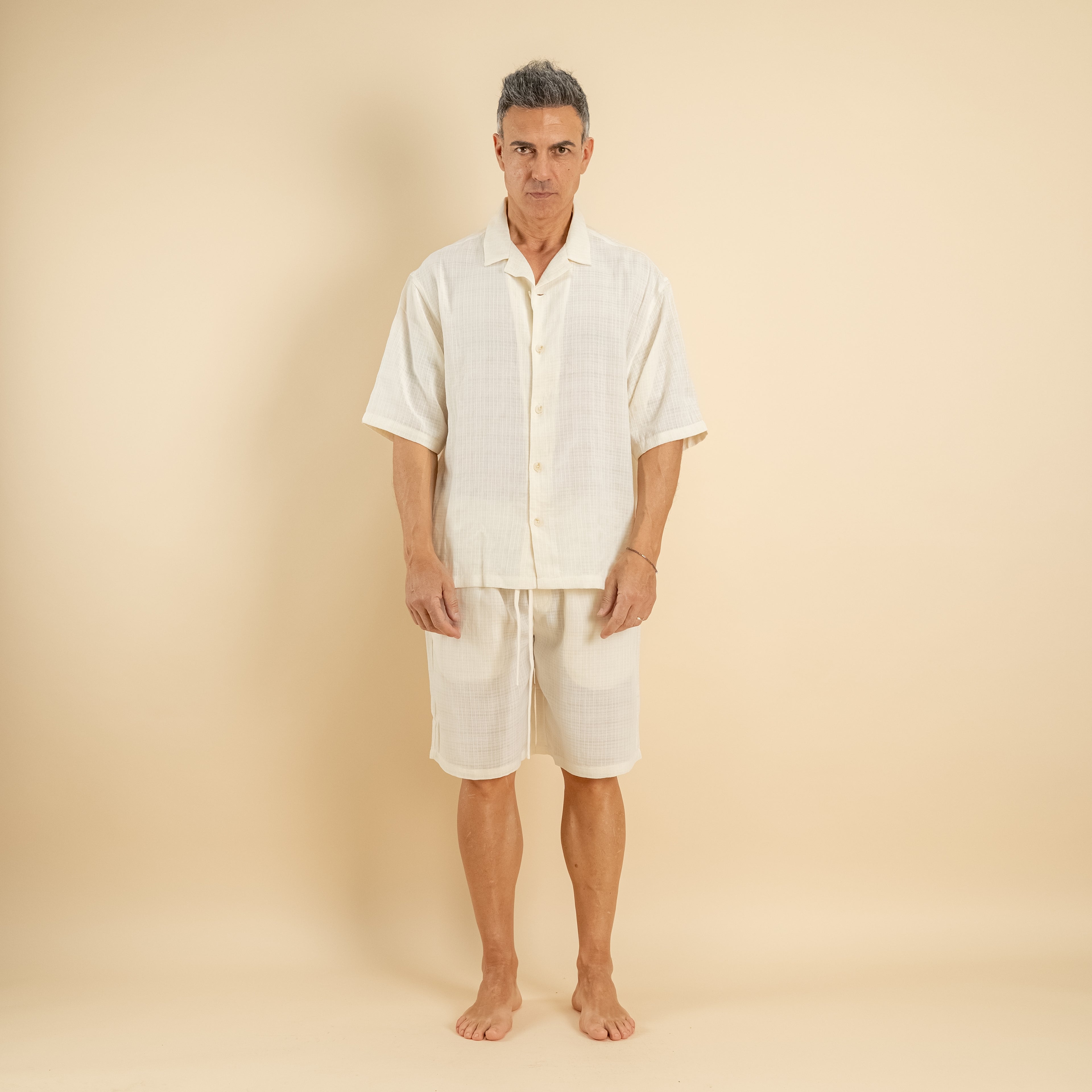 Coordinato con pantaloncino - Crema