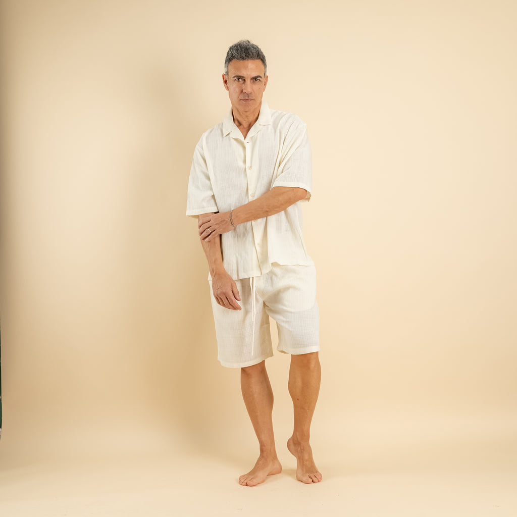 Coordinato con pantaloncino - Crema