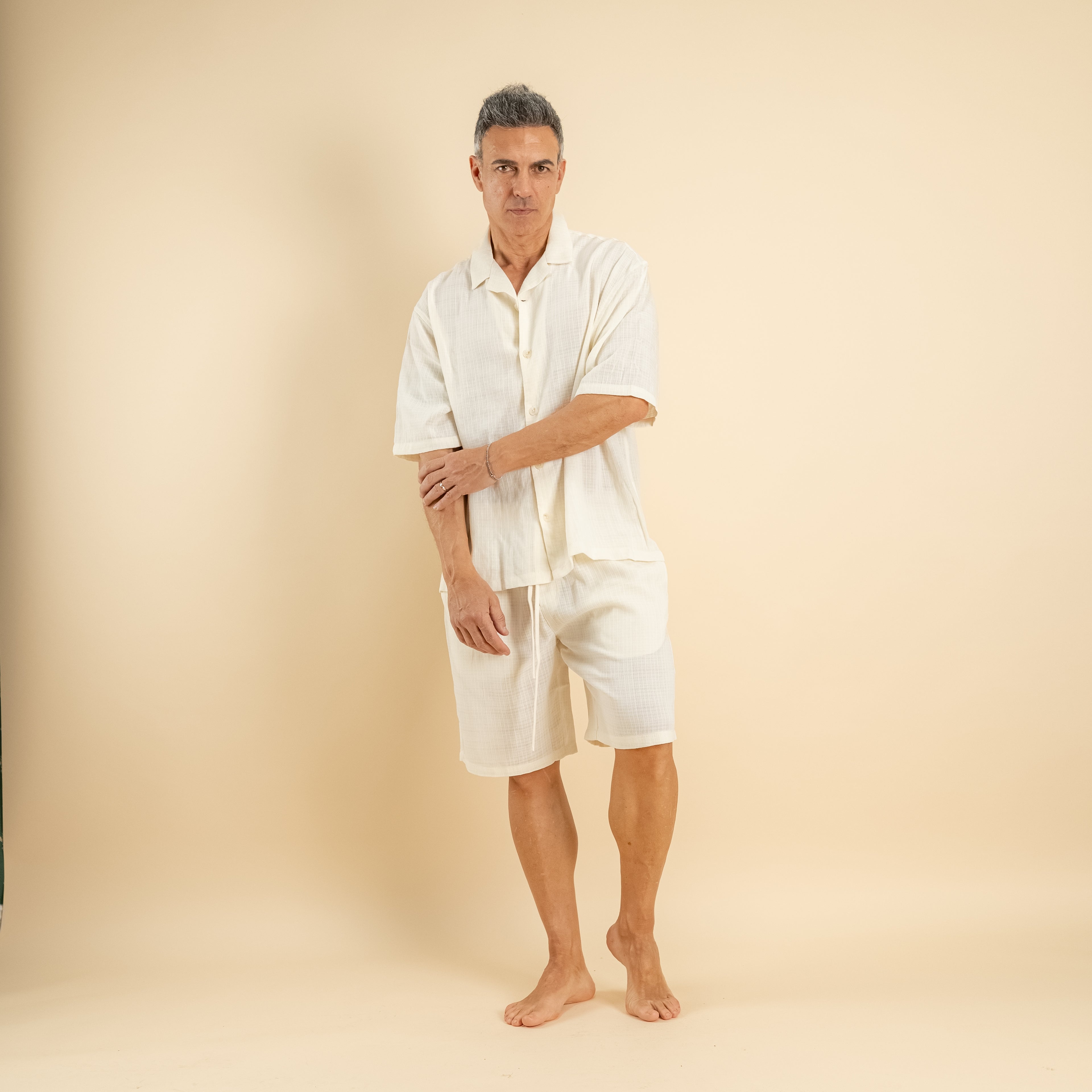 Coordinato con pantaloncino - Crema
