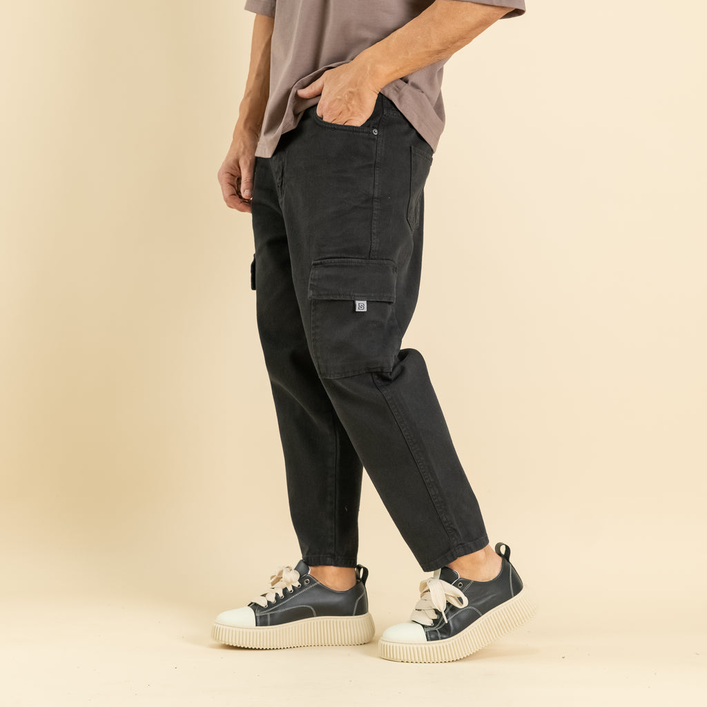 Jeans sartoriale cargo - Nero